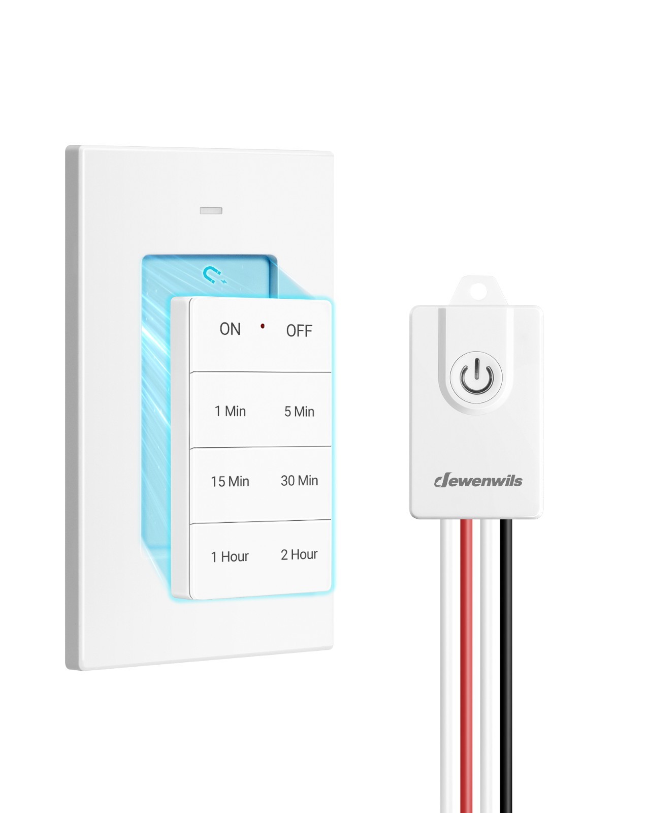 DEWENWILS Wireless Light Switch 15AMP High Power Receiver Kit with Timer, Indoor