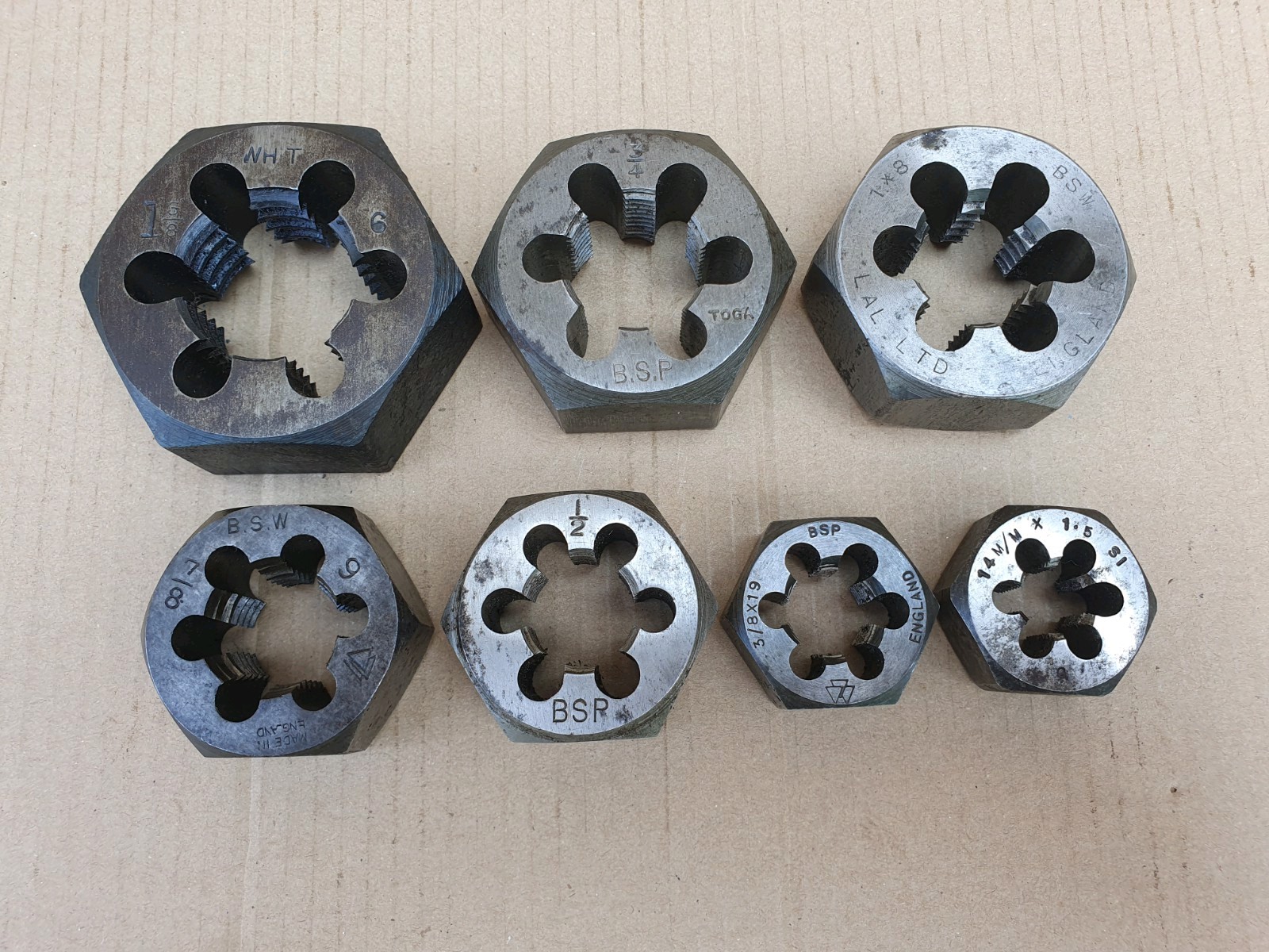 Vintage Hexagonal Rethreading Dies Imperial Measurements