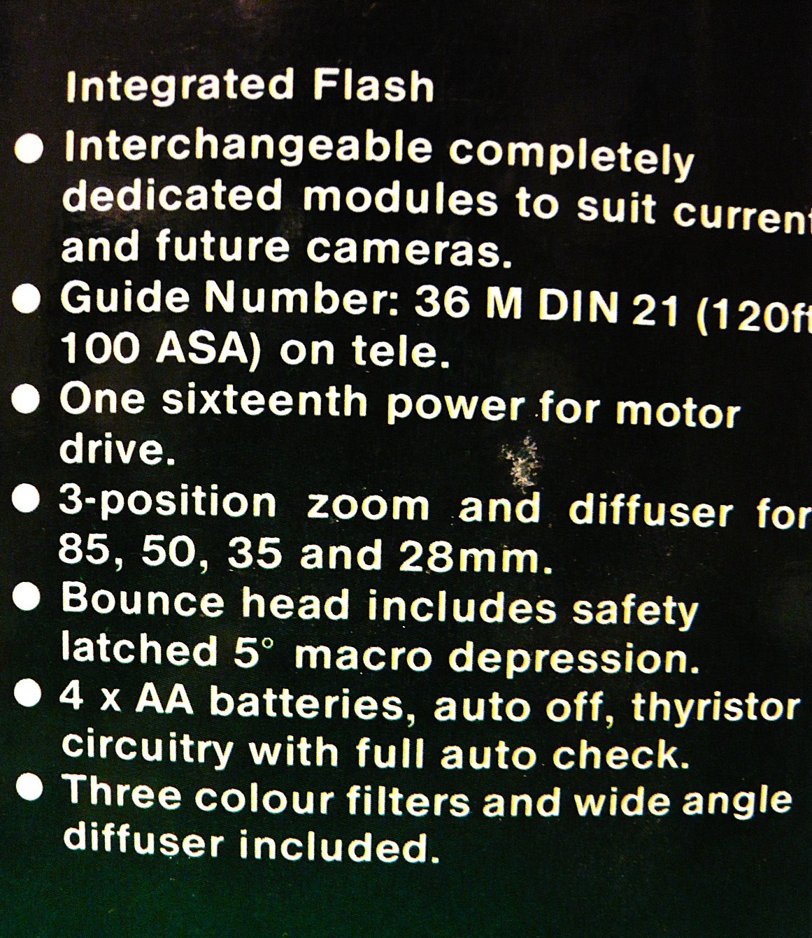 Electronic flash, universal use. for K1000 or Nikon cameras. GN 36. Fully tested