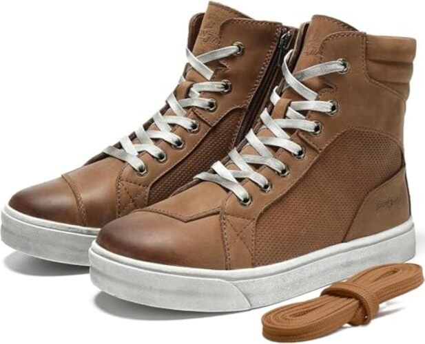 Leather Motorcycle Breathable Riding Shoes - Casual Outdoor Street 11 Brown