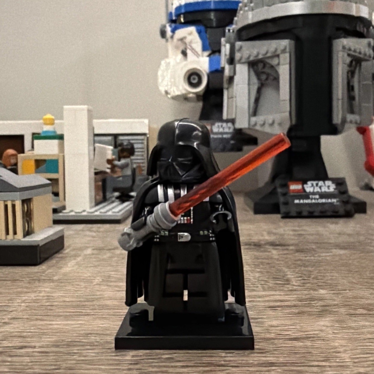 Custom LEGO Star Wars Darth Vader W/ Lightsaber And Two Different Faces Minifig