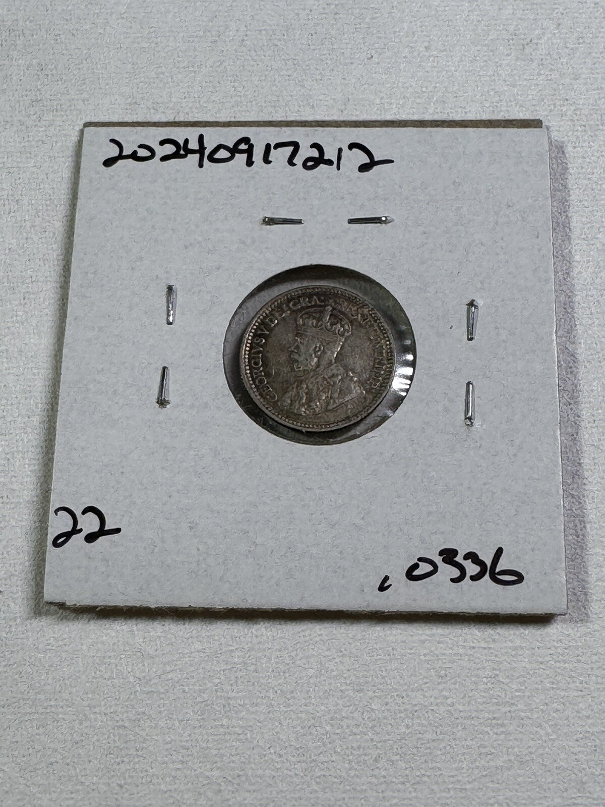 1912 Canada 5 Cents Small Silver Coin Cleaned