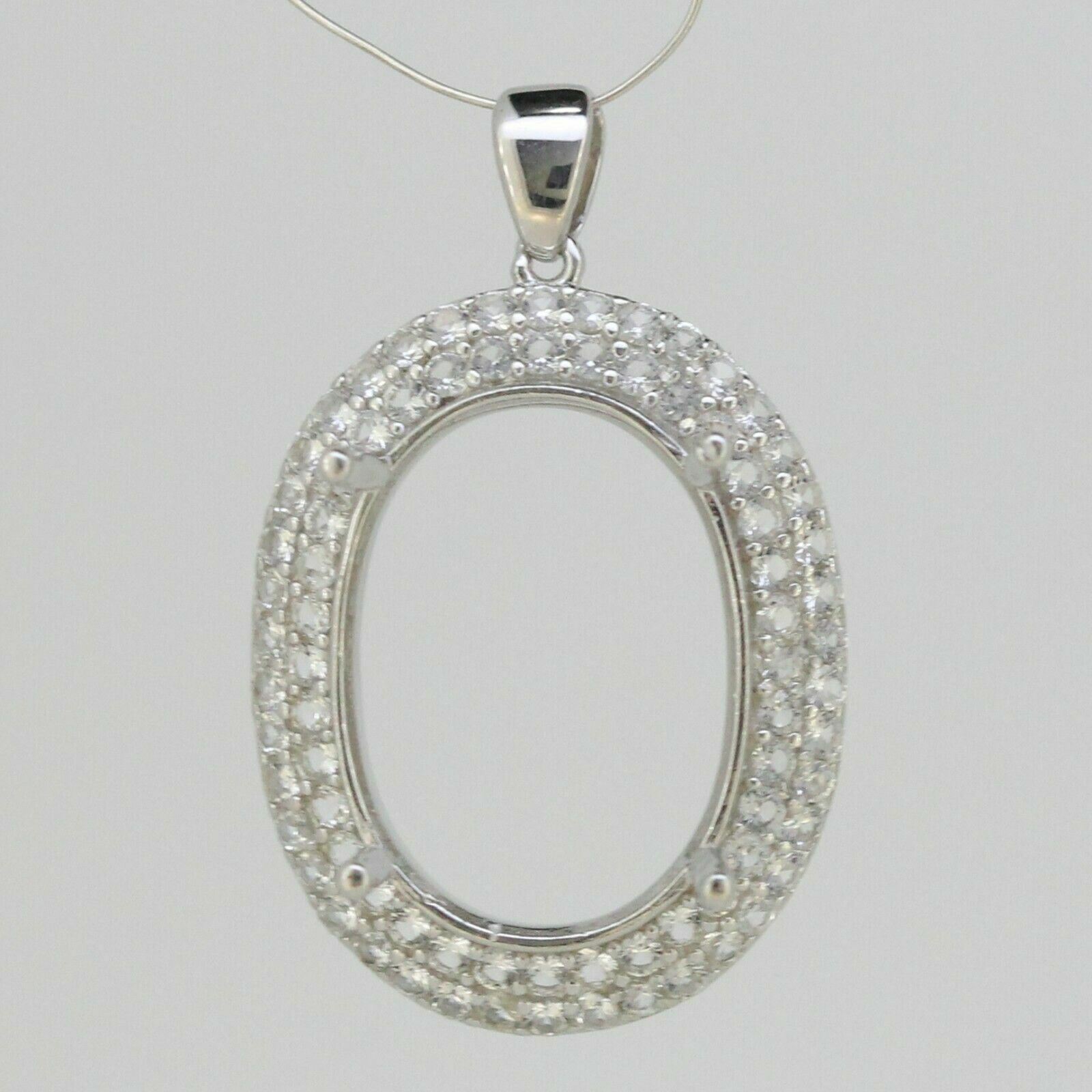 Sterling Silver Semi Mount Pendant Setting OV 20x15 18x13 16x12 14x12mm