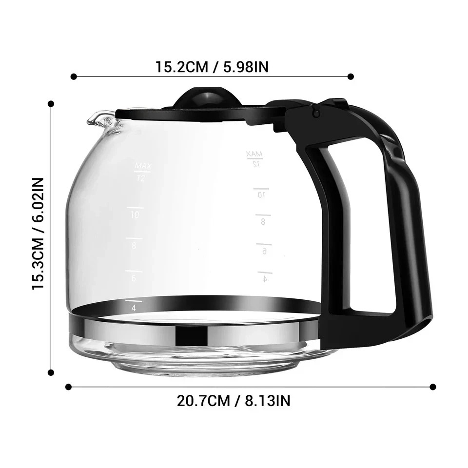 12-Cup Replacement Coffee Carafe works for Mr. Coffee maker Pot PLD12-1 BVMC-SJ