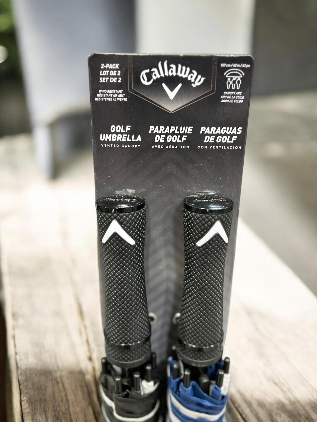 Callaway 62 Inch Auto Open Vented Golf Umbrella, 2 Pack