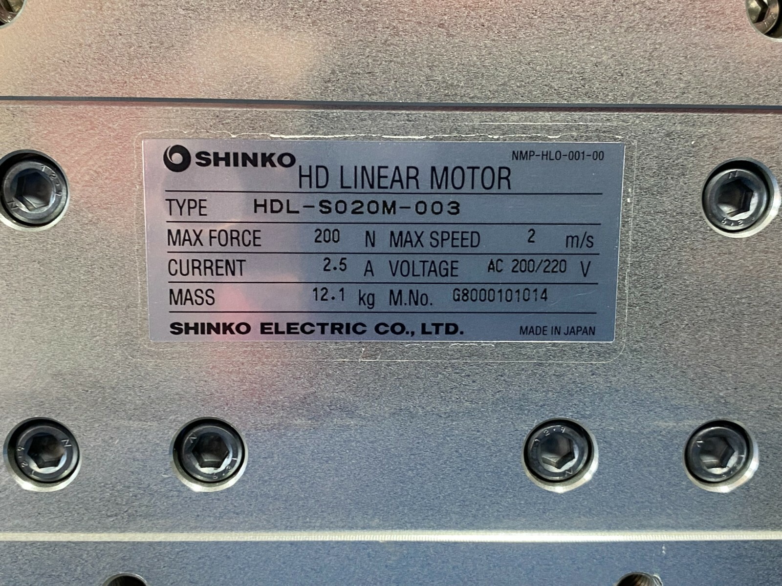 SHINKO HDL-S020M-003 HD LINEAR MOTOR