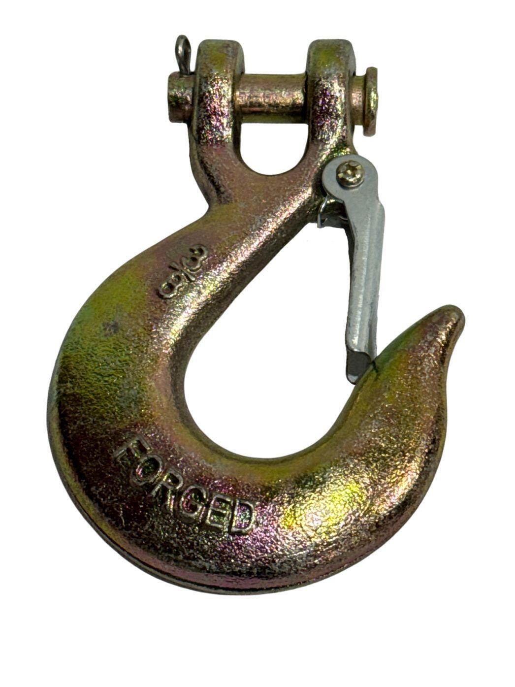 2 Pack G70 3/8" Clevis Slip Hook wLatch Trailer Truck Transport Tow Chain Hook