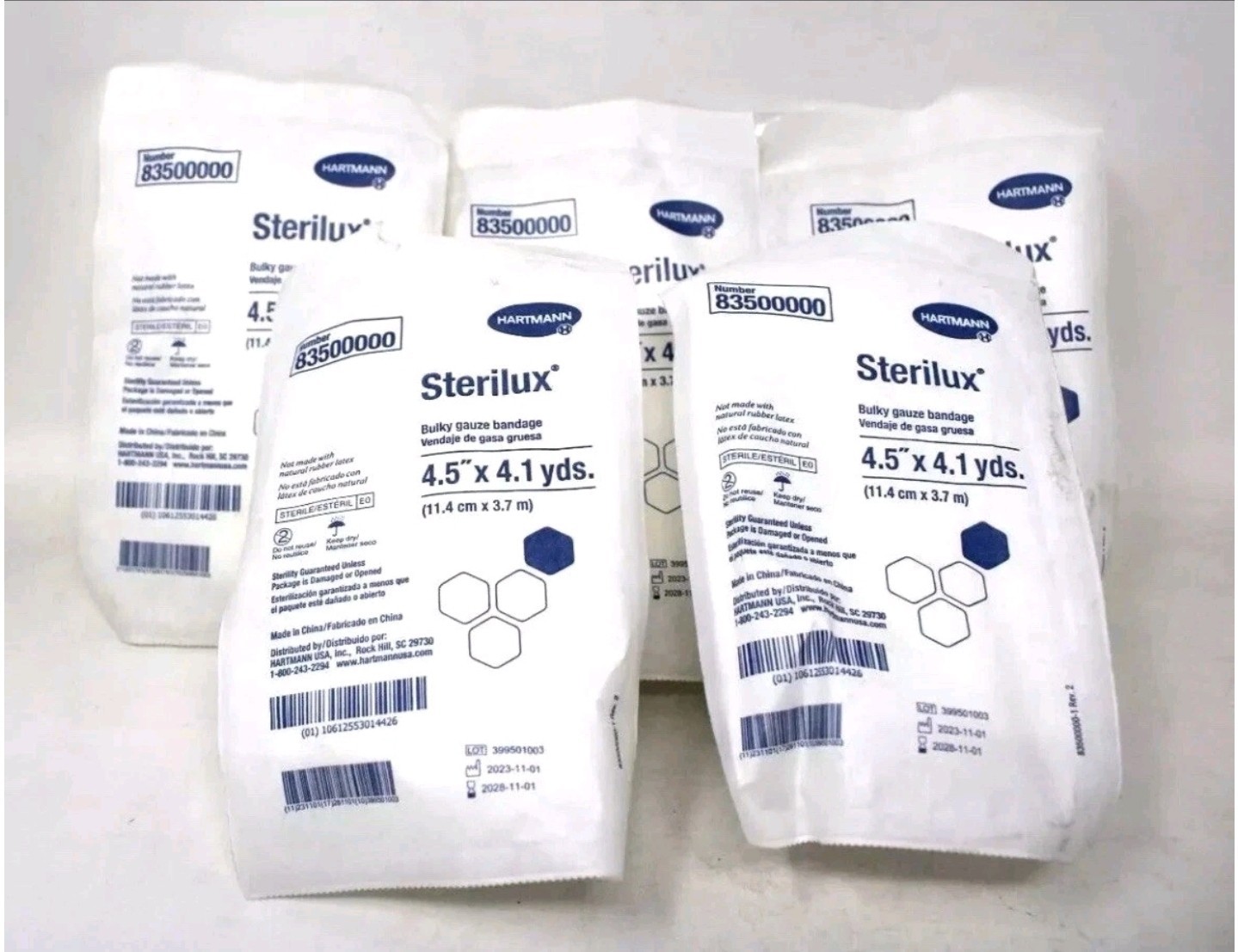 12 Pack Hartmann 83500000 Sterilux Gauze Sponge 6 Ply 4-1/2" x 4.1 Yds