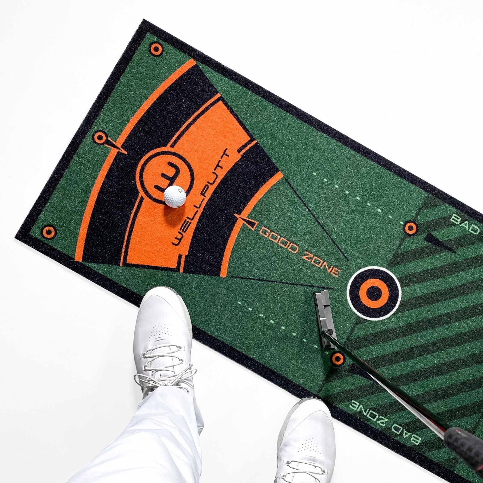 WELLPUTT - Golf Putting Training Mat - Classic Green 10ft