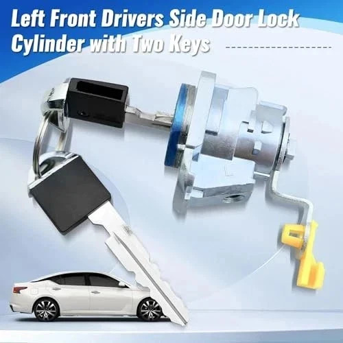 Left Front Drivers Side Door Lock Cylinder with Two Keys Fit for Nissan Altima
