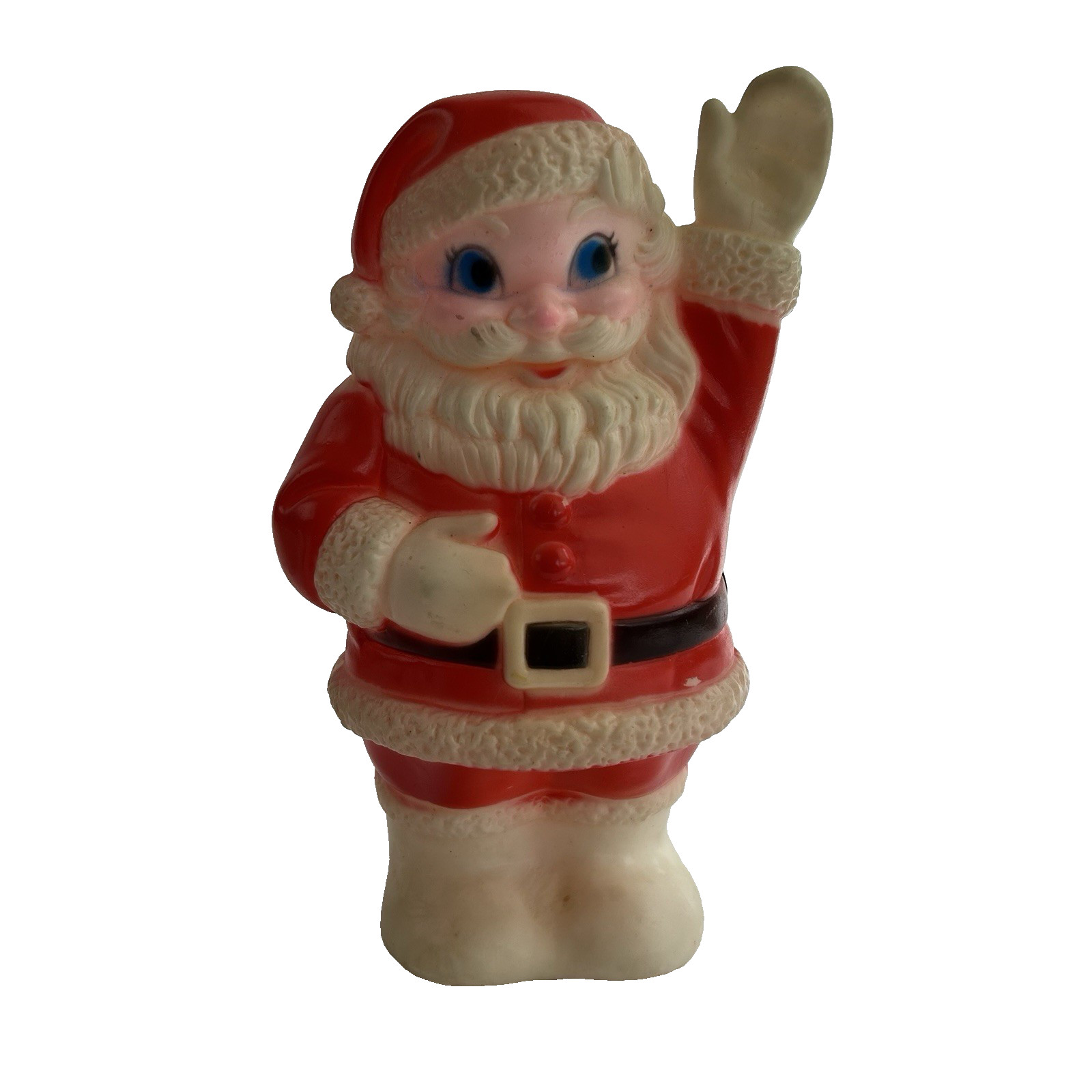 Vintage Santa Claus Sanitoy USA 8.5” Working Squeaky Toy Christmas Decor