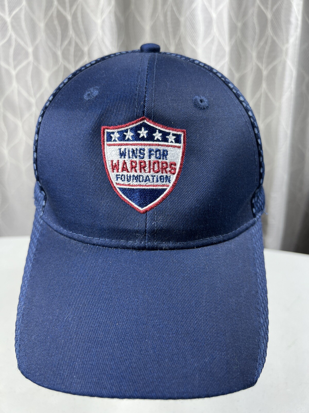 Win for Warriors Foundation Hat/Cap Navy Blue Embroidered Shield Logo RWB AdjEUC
