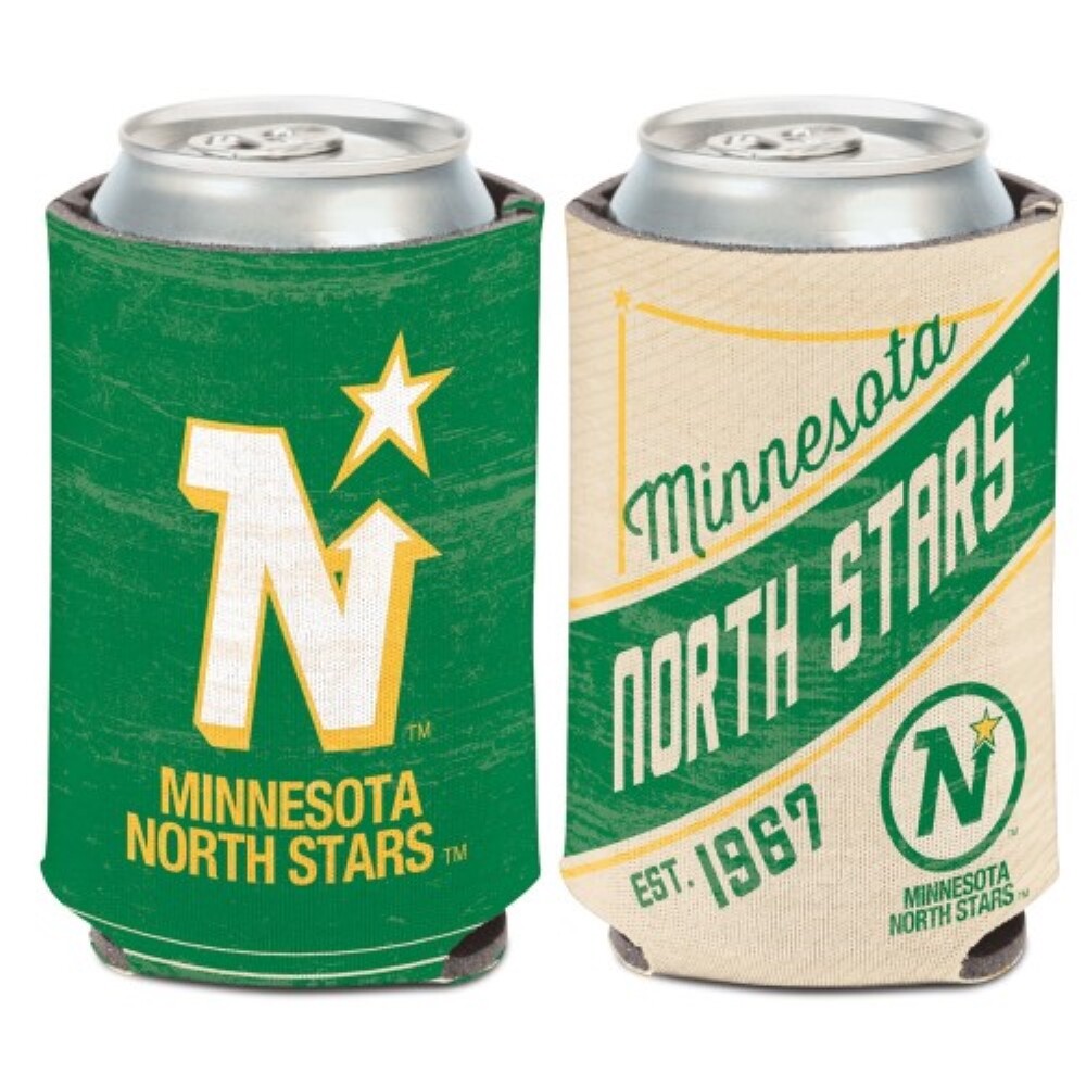 MINNESOTA NORTH STARS EST 1967 VINTAGE 2 SIDED DESIGN CAN HOLDER NEW WINCRAFT 🏒