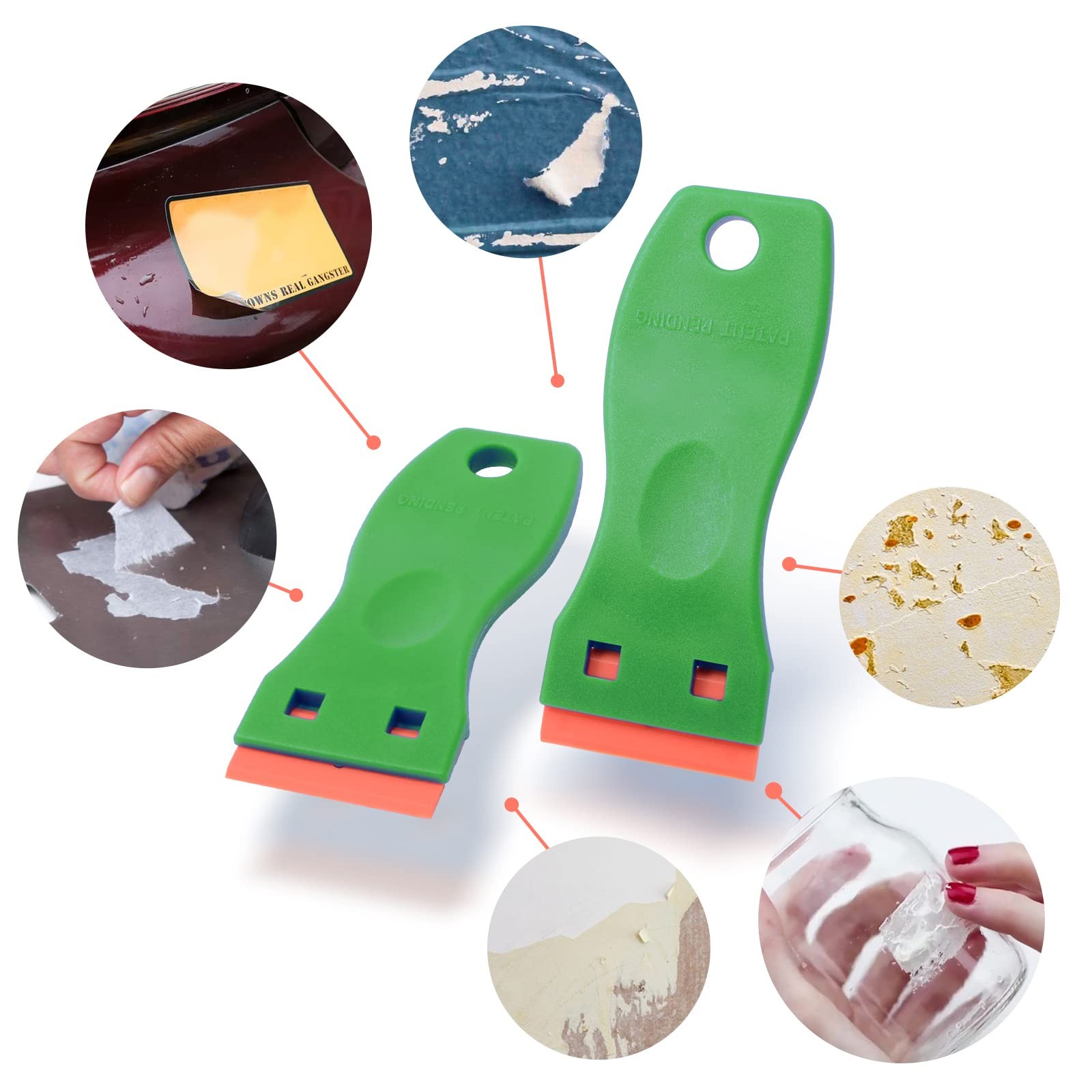 FOSHIO 2PCS Plastic Razor Scrapers 100 PCS Double Edge Blades Cleaning