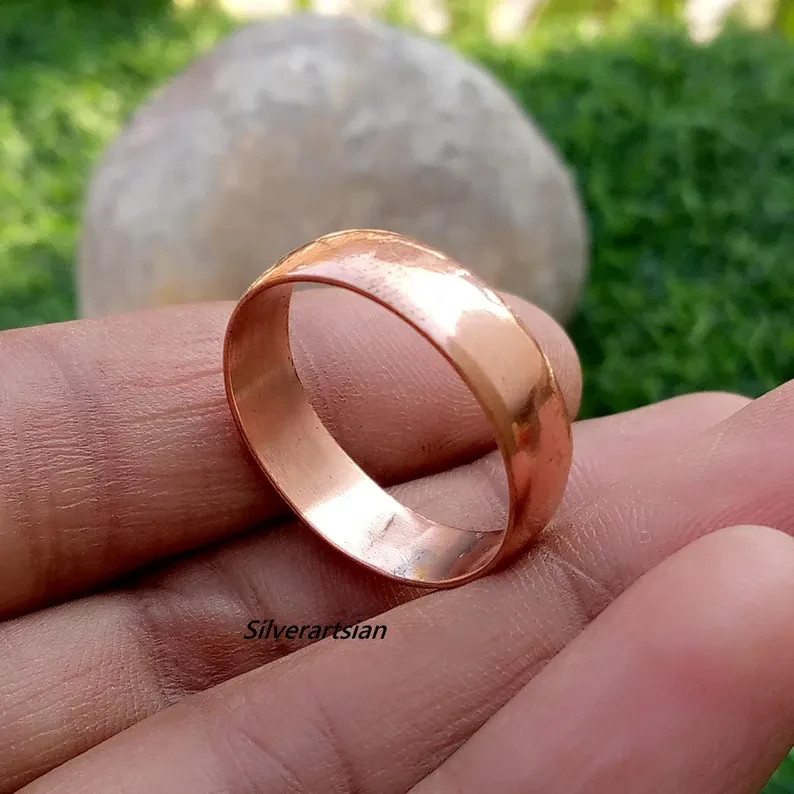 100% Pure Copper Band Ring, Pure Copper Ring for Men& Women, Handmade  All Size