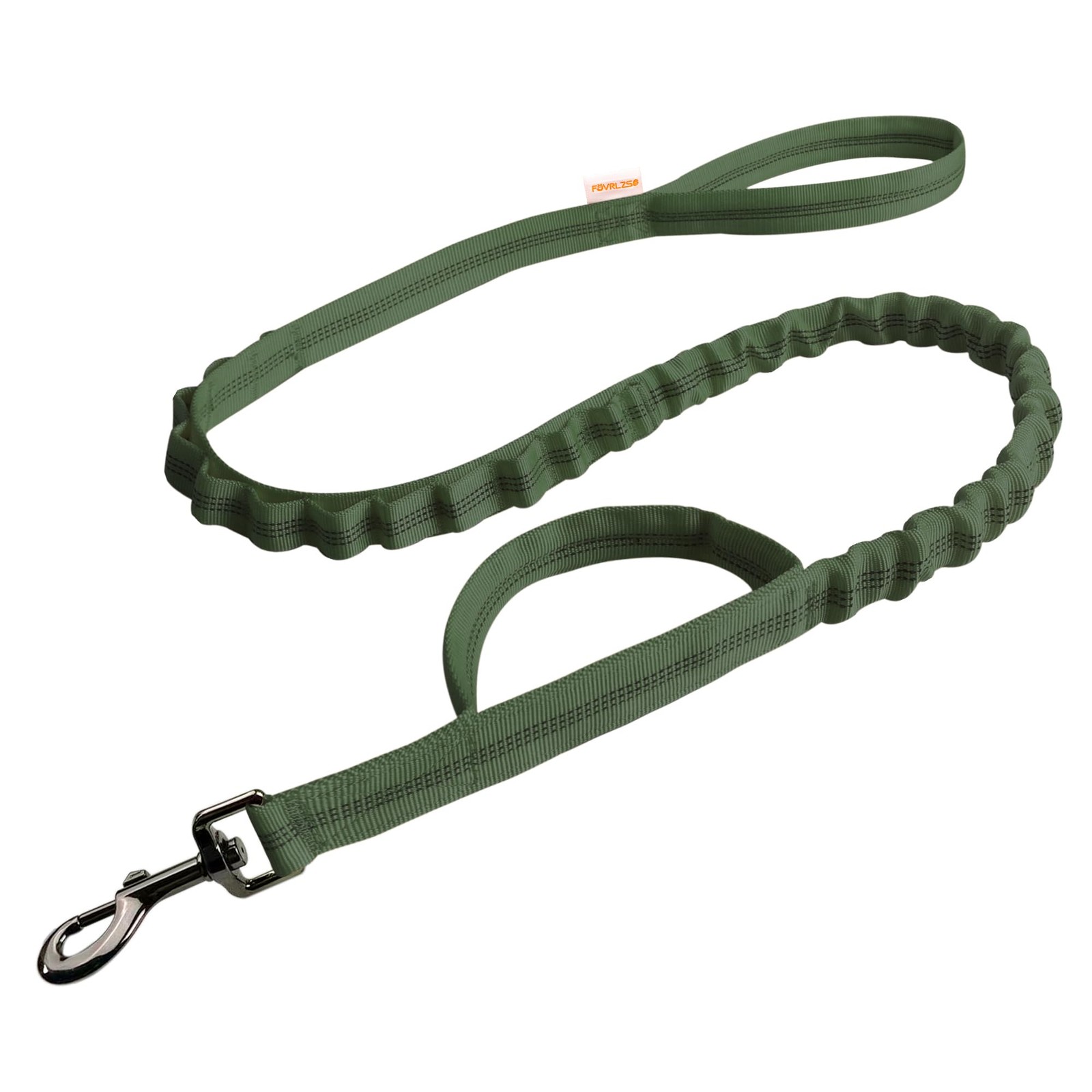 Reflective Heavy-Duty Dog Leash Adjustable 45 ft Shock-Absorbing Handle Green