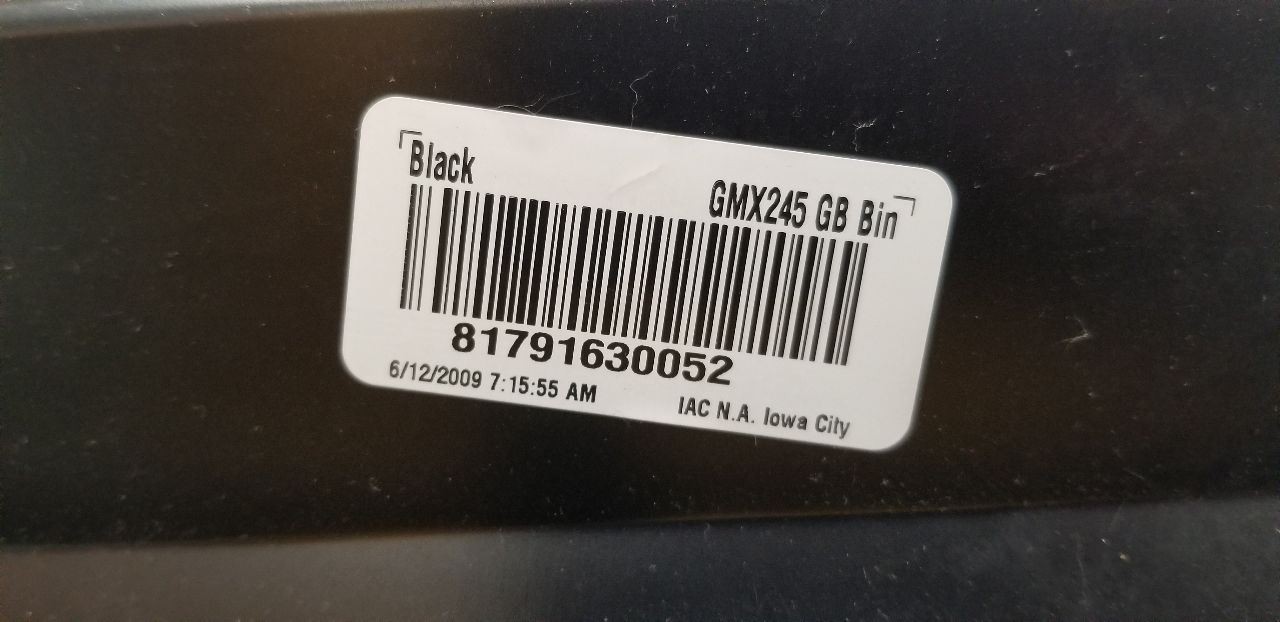 09 CHEVY CORVETTE C6 GLOVE BOX BLACK
