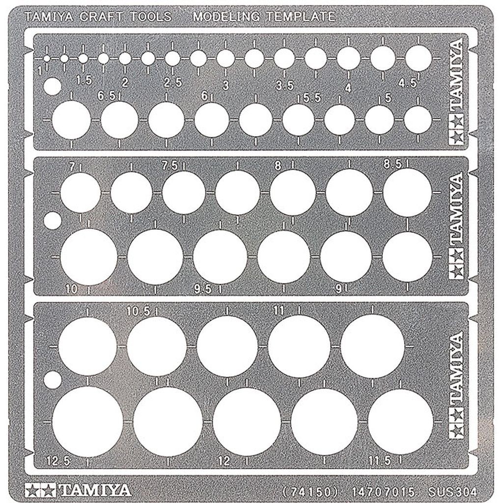 Tamiya 74150 Model Craft Tools Modeling Template Round 1-12.5mm