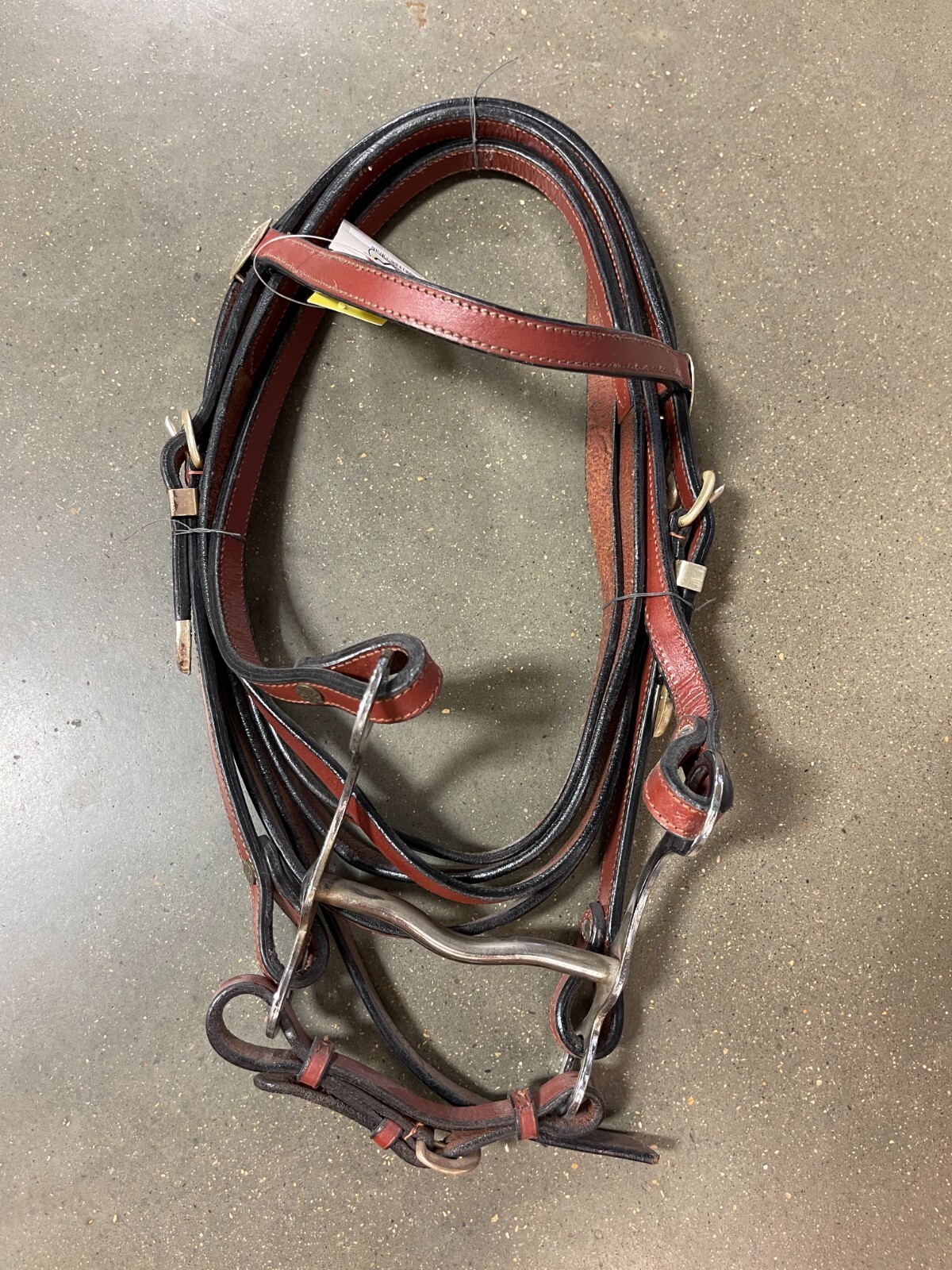 Tough-1 Medium Oil Pony Headstall with Bit and Reins