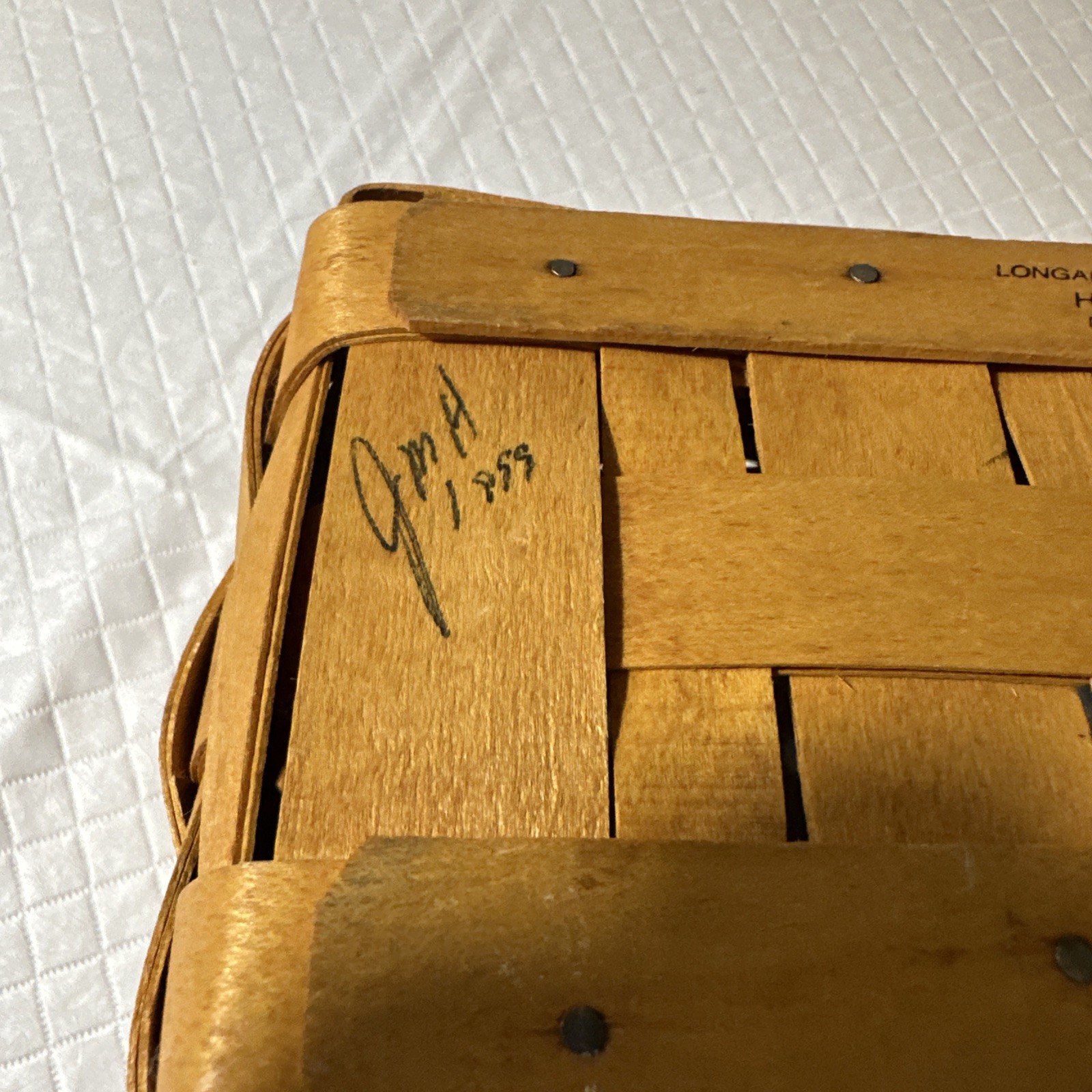 Longaberger Classic Small Basket Slanted Signed 1999 Vintage Basket Only
