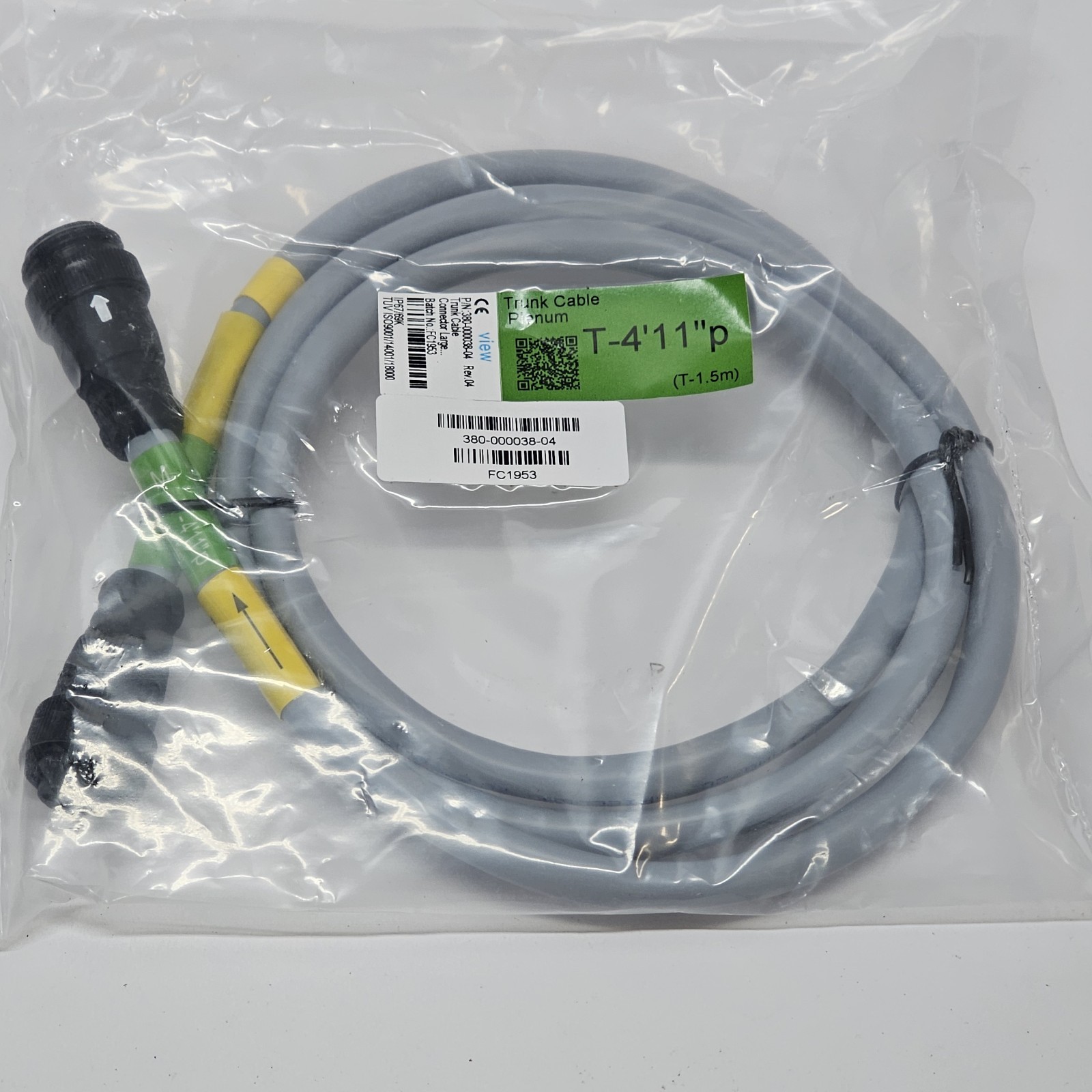 VIEW 380-000038-04 T-4’11” AWG Cables Plenum IGU Trunk Cable Data Center NEW