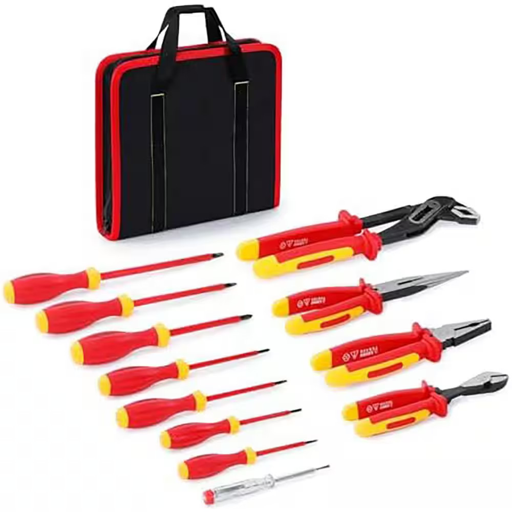1000V Insulated Electrician Tool Set with 7-Screwdrivers 4-Pliers Voltage Tester