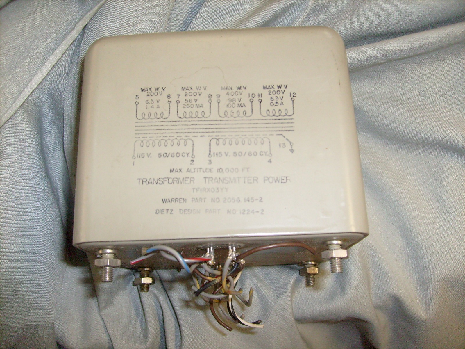 Large  Warren transmitter transformer power 2056. 145-2 Dietz Design Ham Radio