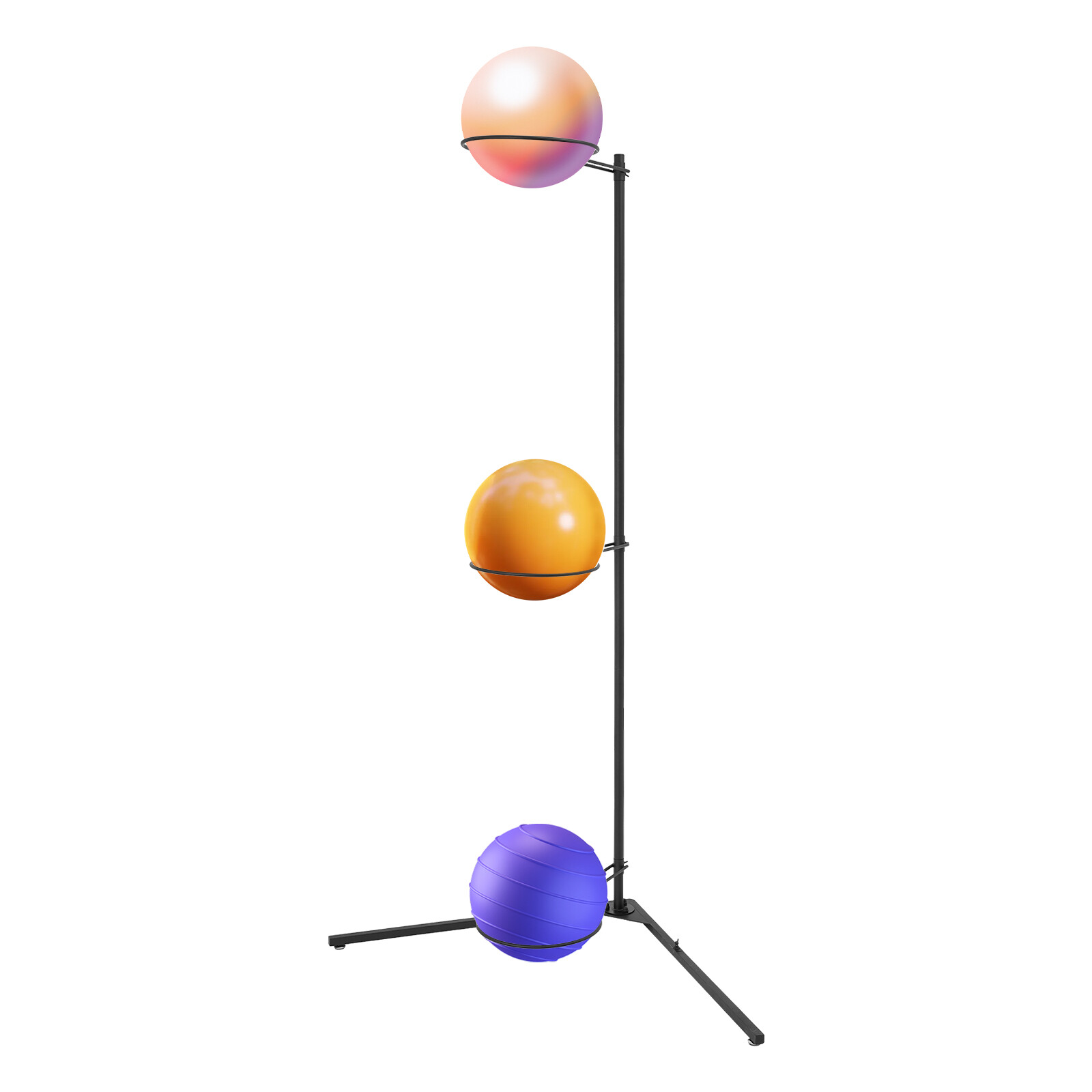 Stability Ball Rack, Exercise Ball Stand, Gym Ball Storage Stand 3 balls