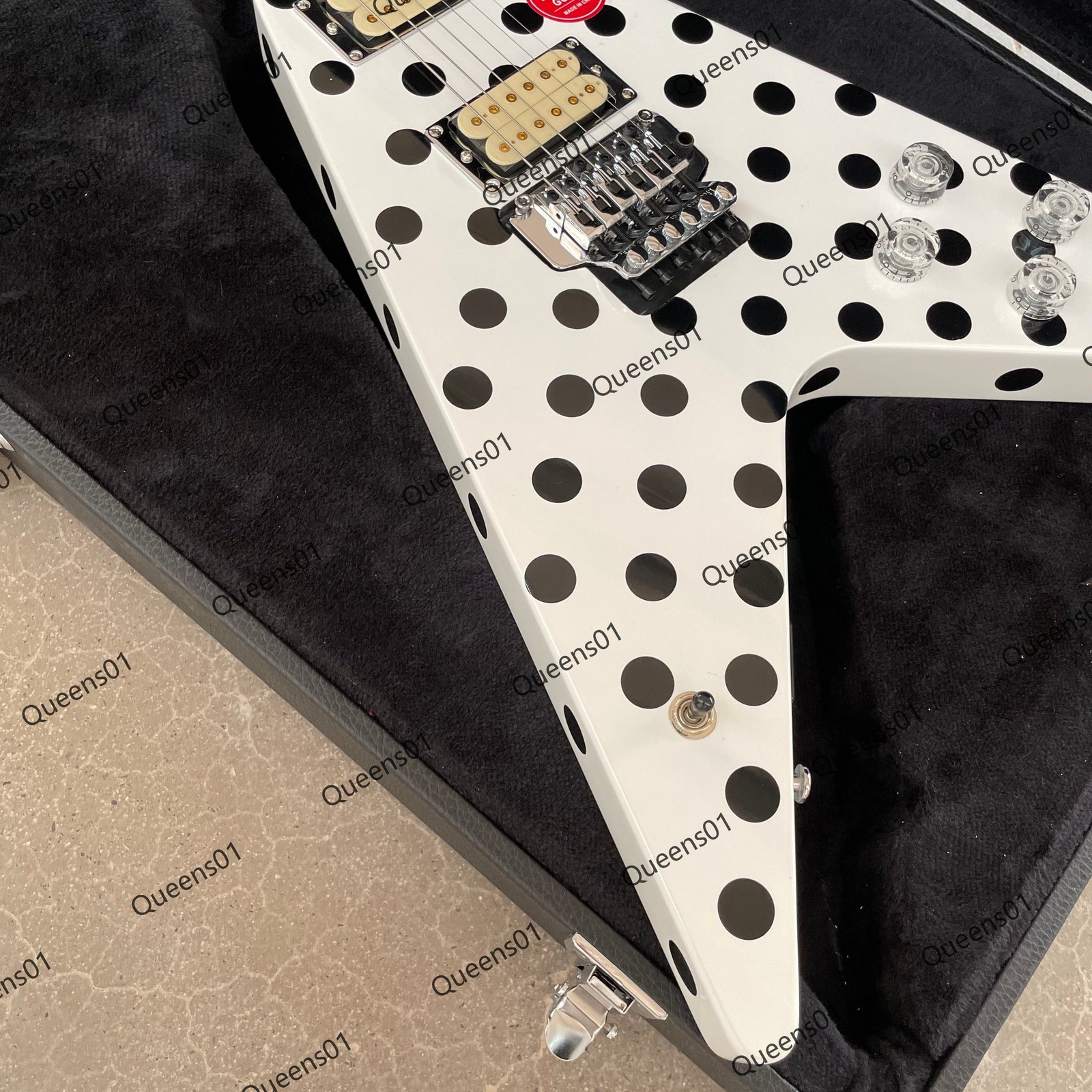 New Polka Dots Electric Guitar Mahogany Body&Neck FR Bridge HH Pickup Solid Body