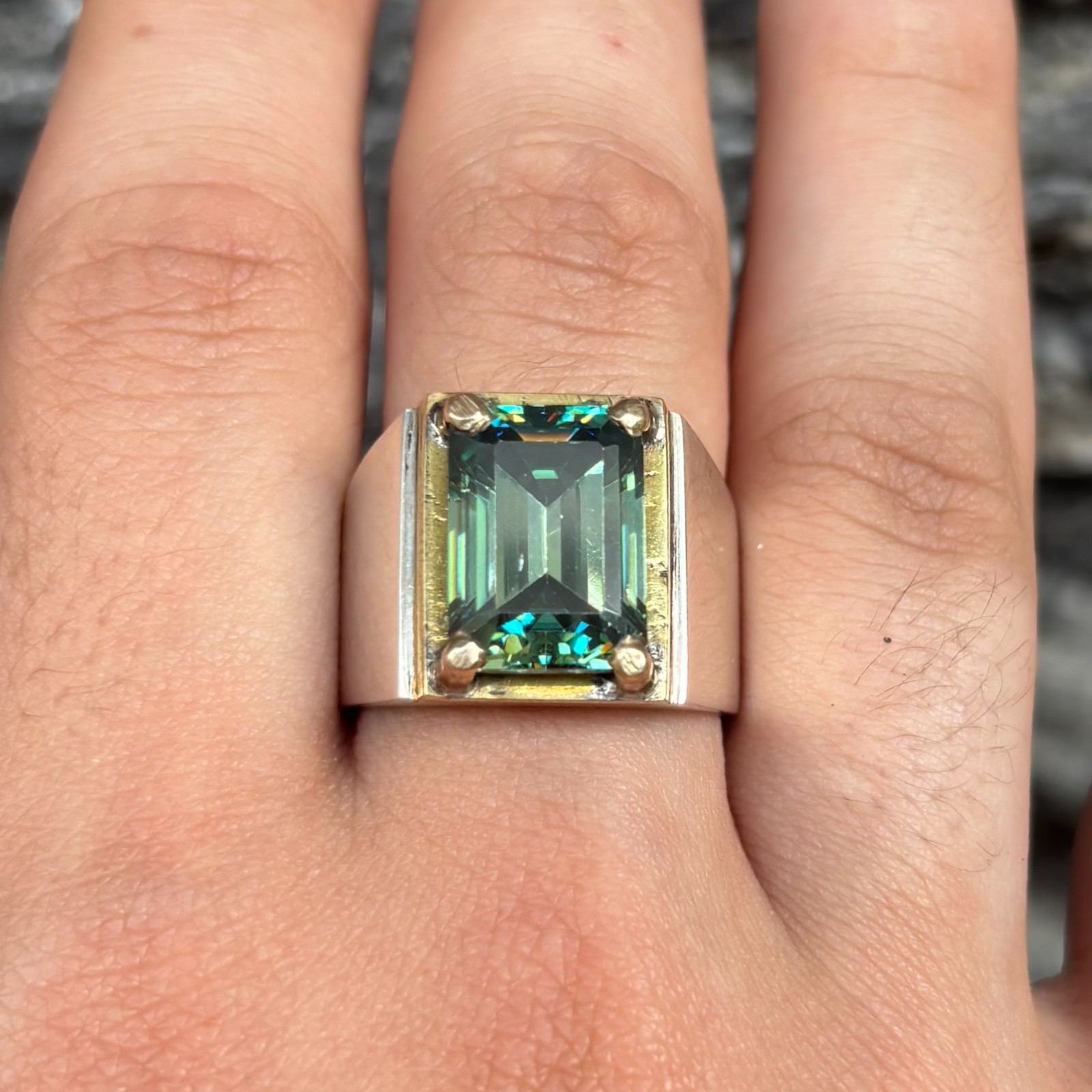 Stunning Moissanite In Handmade Silver Ring