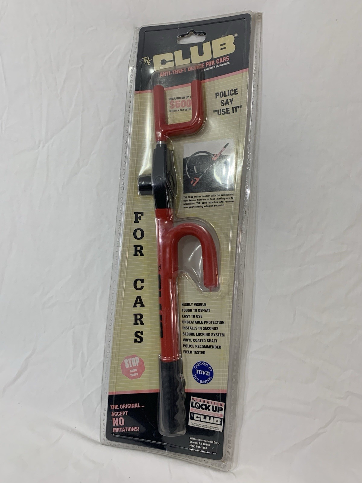 NEW Vintage THE CLUB ORIGINAL Red Car Steering Wheel Lock Anti-Theft Device