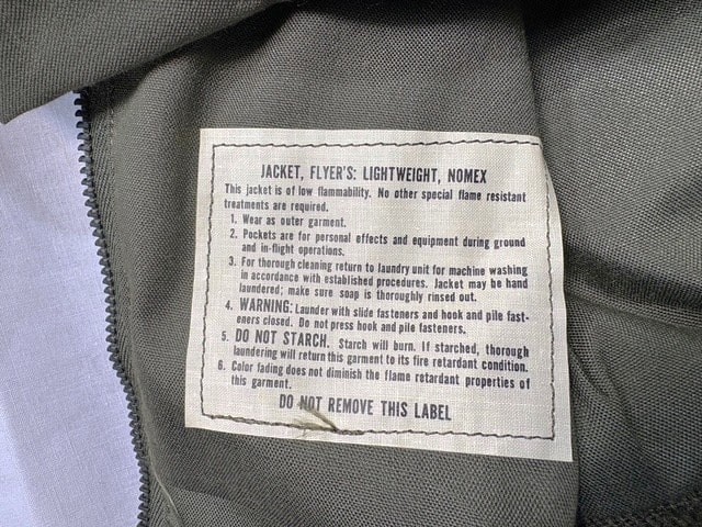 Flyers Jacket, Nylon Nomex X-Small Regular NOS