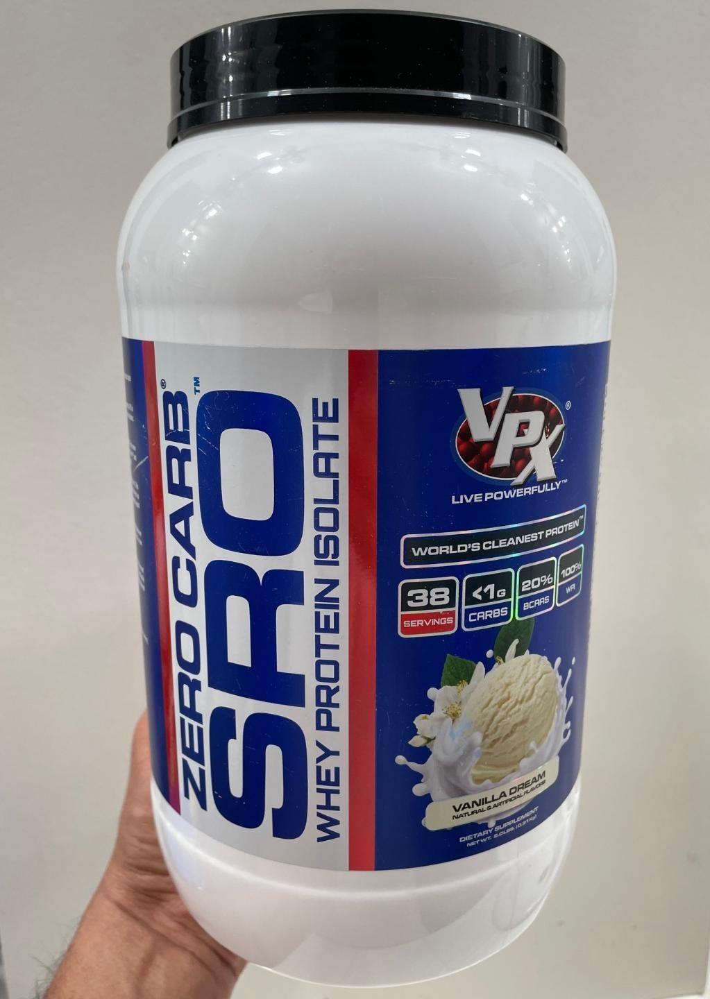 ZERO CARB SRO Whey Protein Isolate 2.0 Lbs, Vanilla 38 Servs,90 Calories