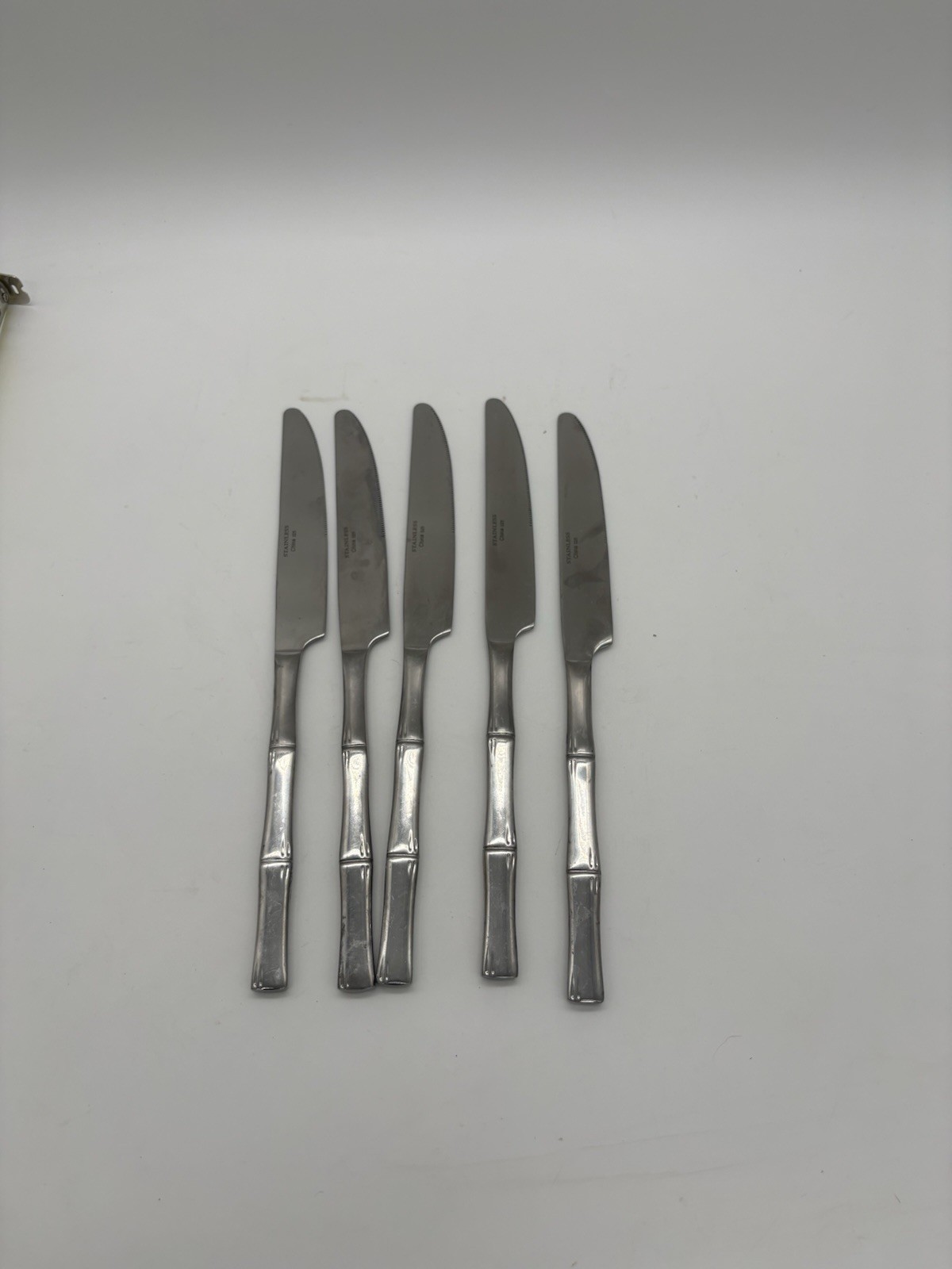 Hampton Silversmiths Stainless China BAMBOO Lot Of 5 French Dinner Knife 9"