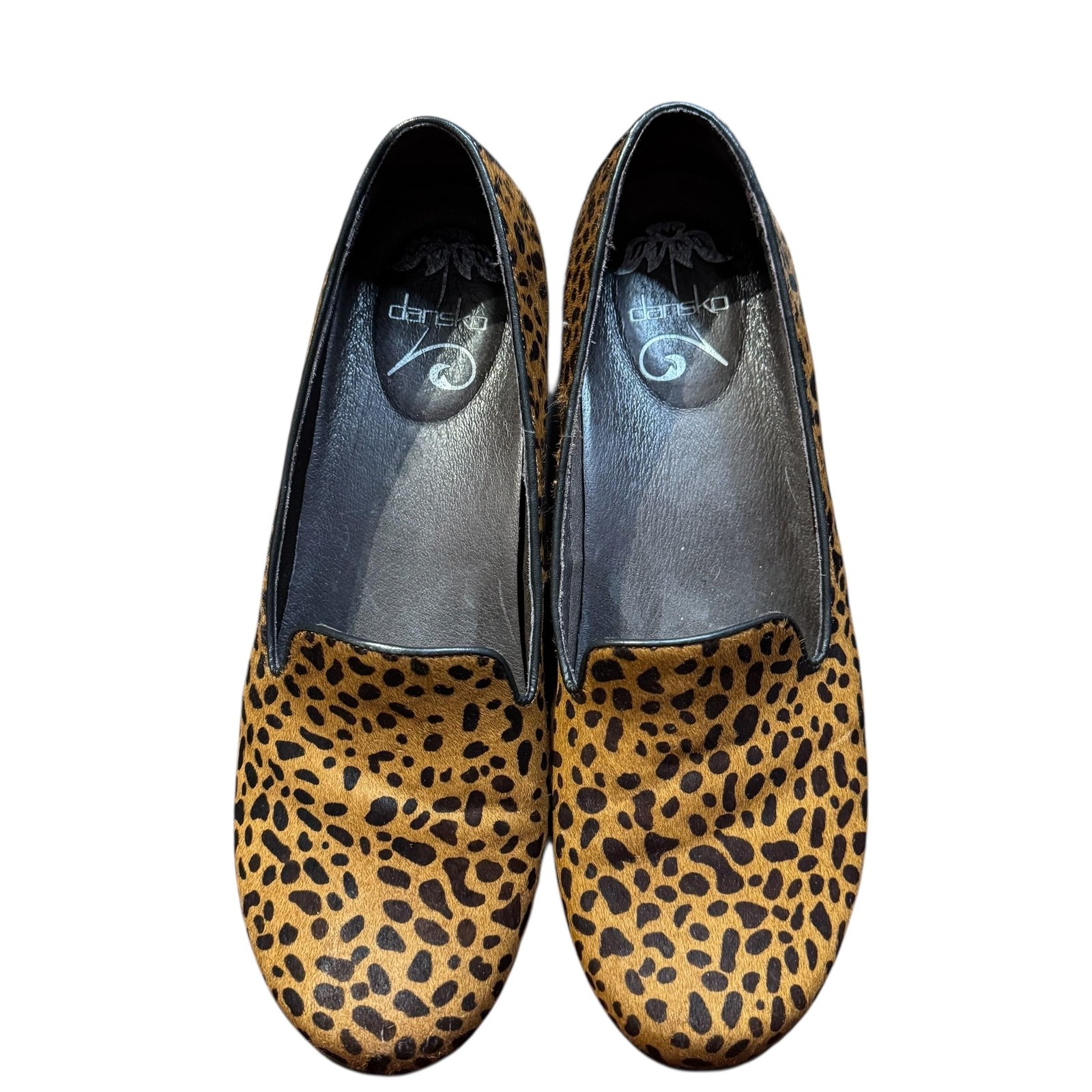 Dansko Shoes Womens Size 9.5 EU 40 Brown Leopard Loafer Flats Slip On Comfort