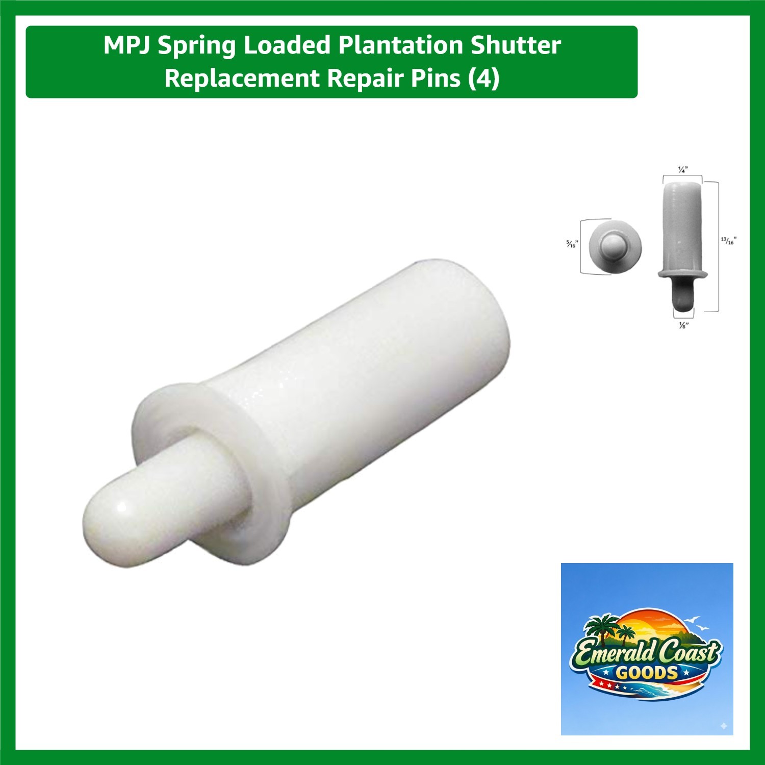 Spring Loaded Plantation Shutter Replacement Repair Pins 4