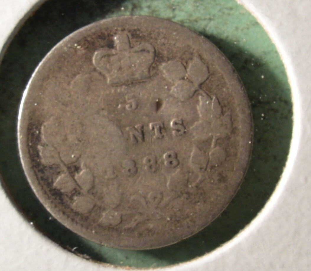 1888  - Canada Silver Five Cents - INV#B-296