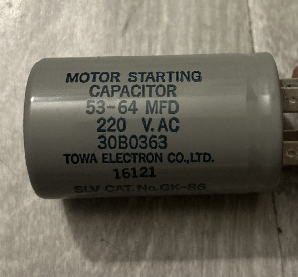 Motor Starting Capacitor 53-64MFD 220 VAC 030B0363