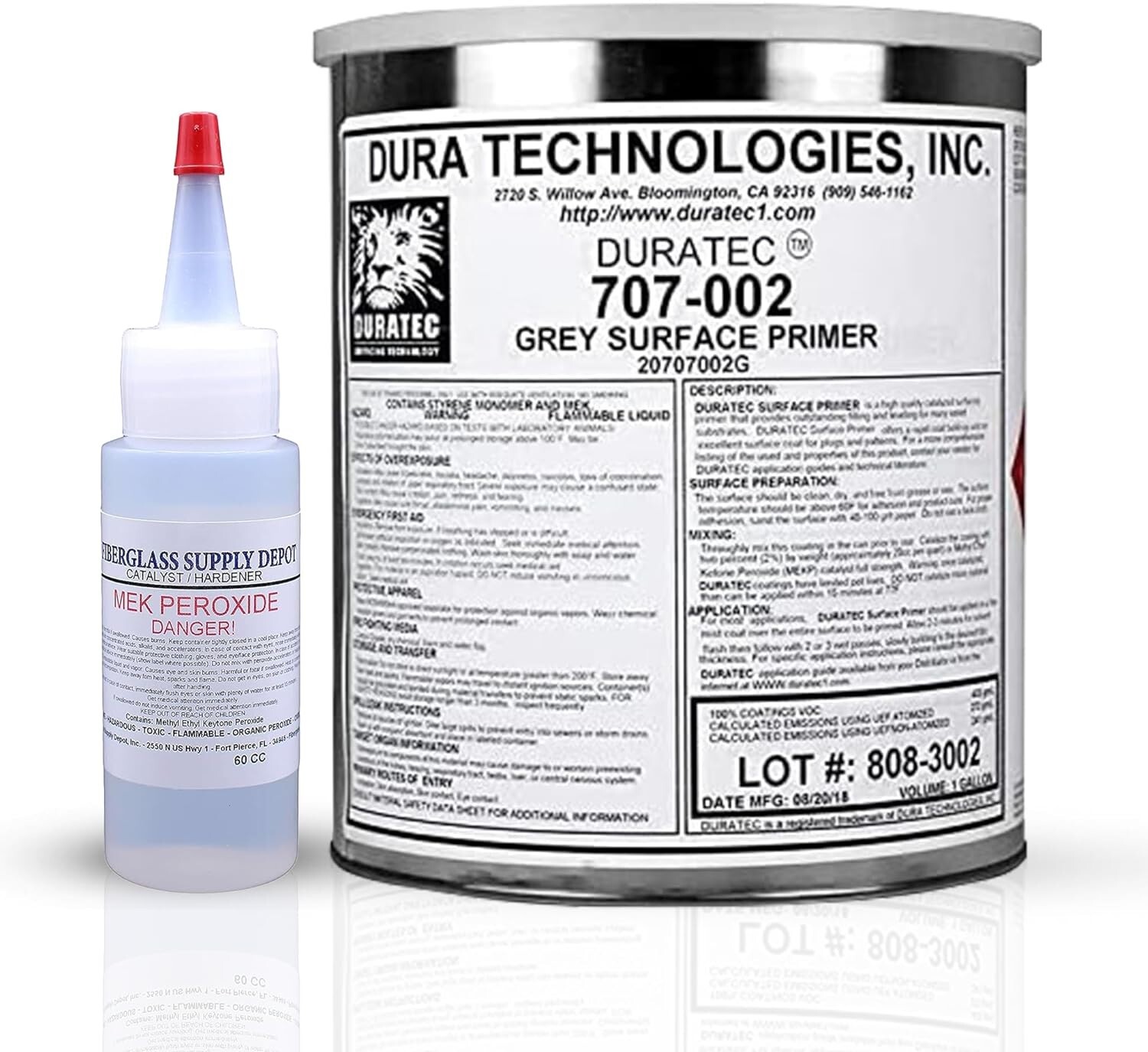 Duratec 707-002 Grey Surface Primer With 60cc Hardener - Gallon