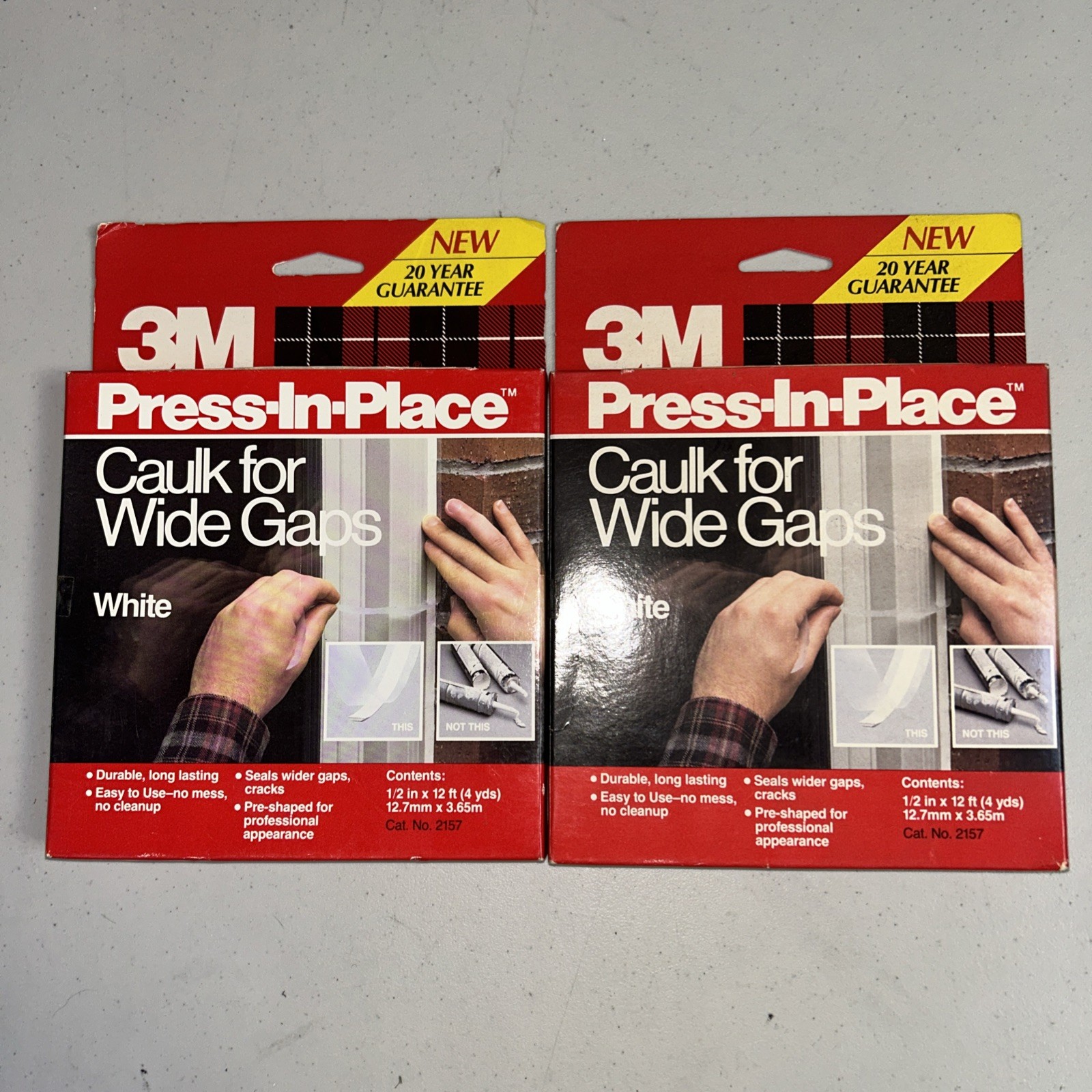 3M Press In Place Door & Window Caulk White 2-Pack