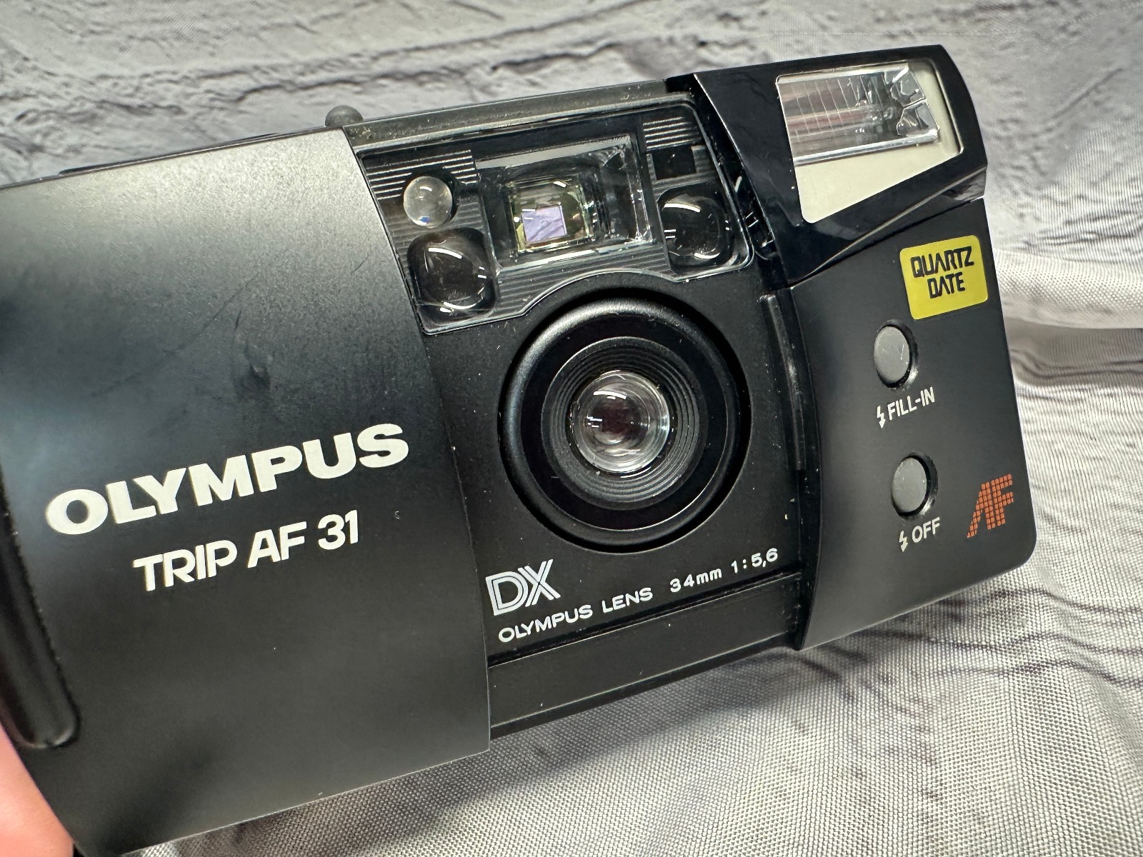 Olympus Trip AF 31 Quartz Date 35mm Point & Shoot Film Camera Black Vintage