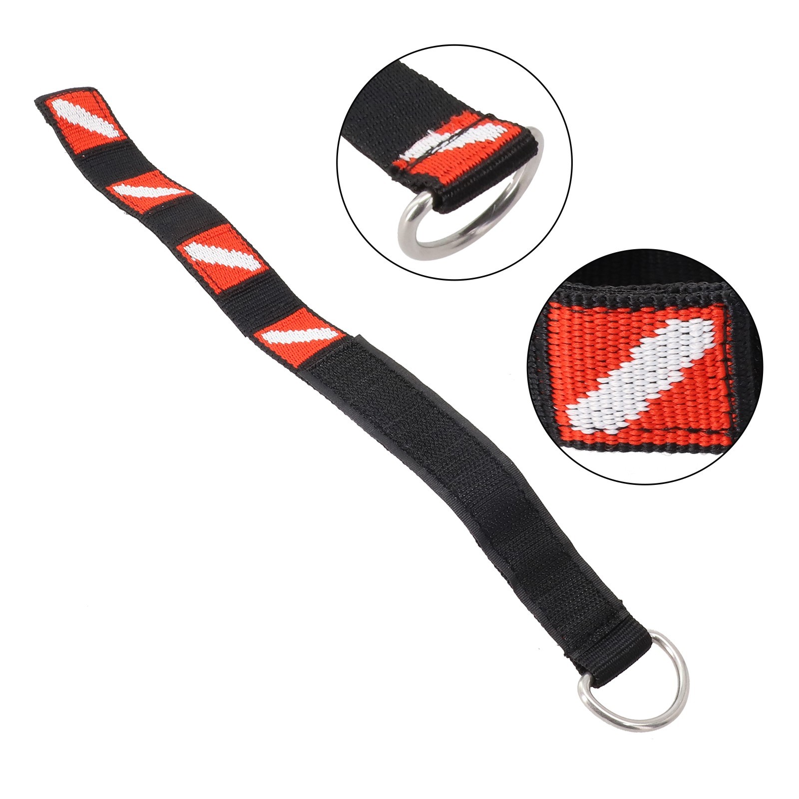Wrist Strap Diving Adjustable Black Diving Flag Pattern Easy To Use Nylon Scuba