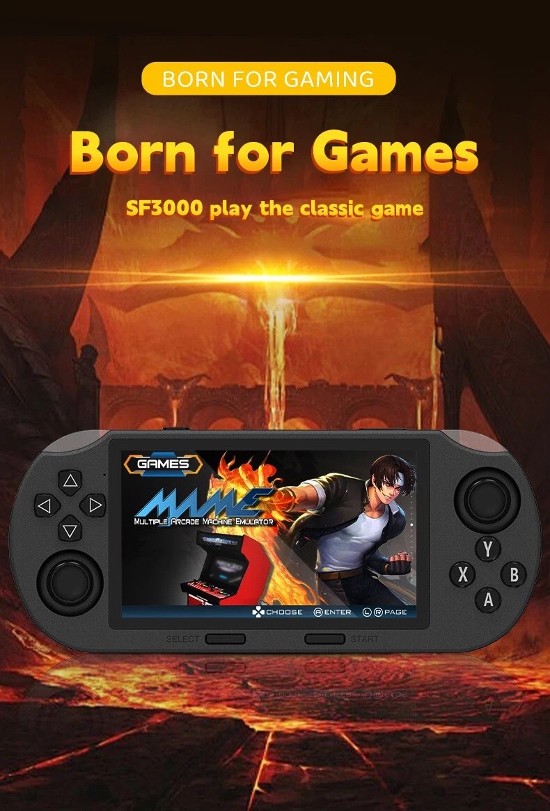 SF3000 Handheld Retro Gaming Console,Video Emulator Console IPS With 20000 Games