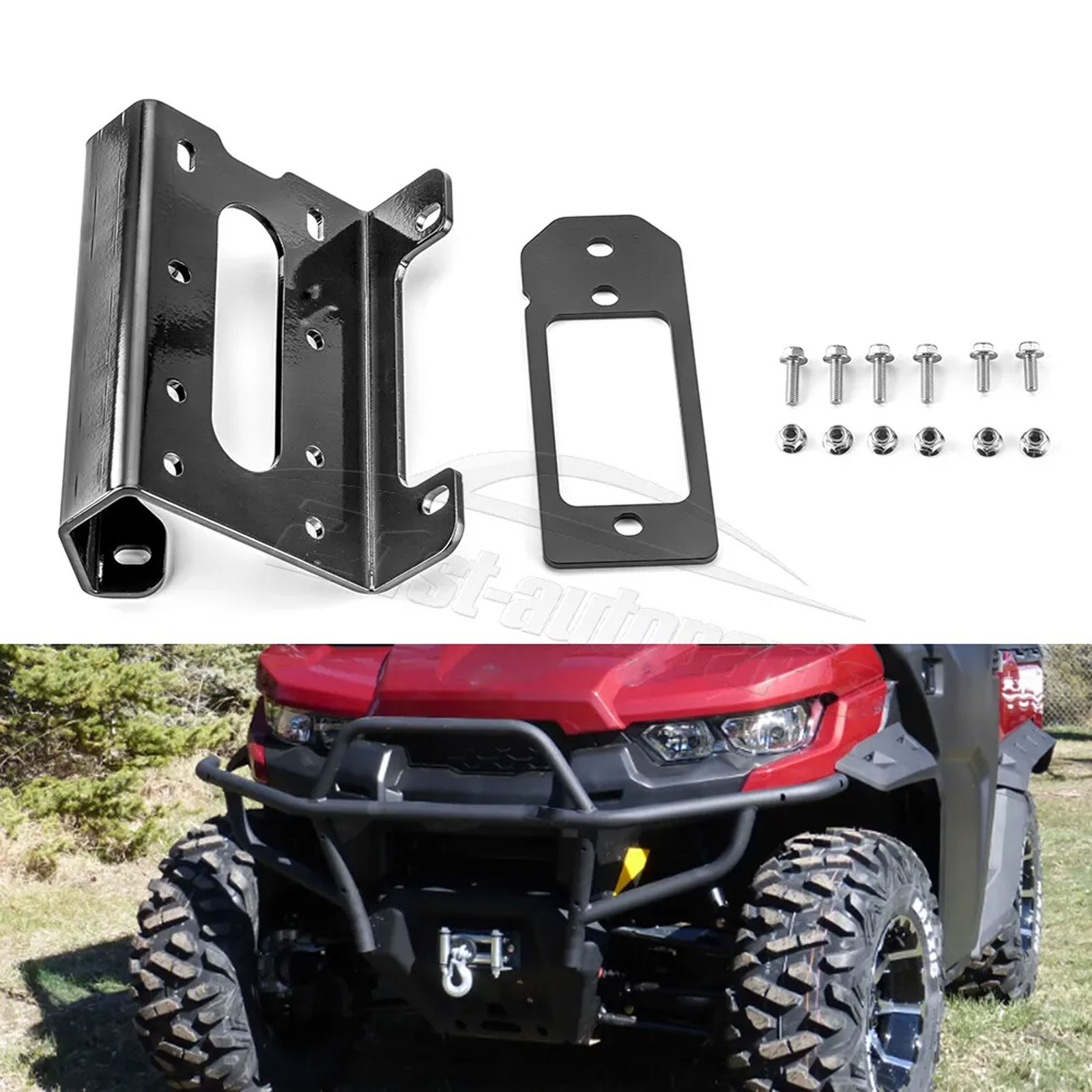 UTV Steel Winch Top Mount Plate Fairlead Brackets Fit Can-Am Defender MAX 16-26