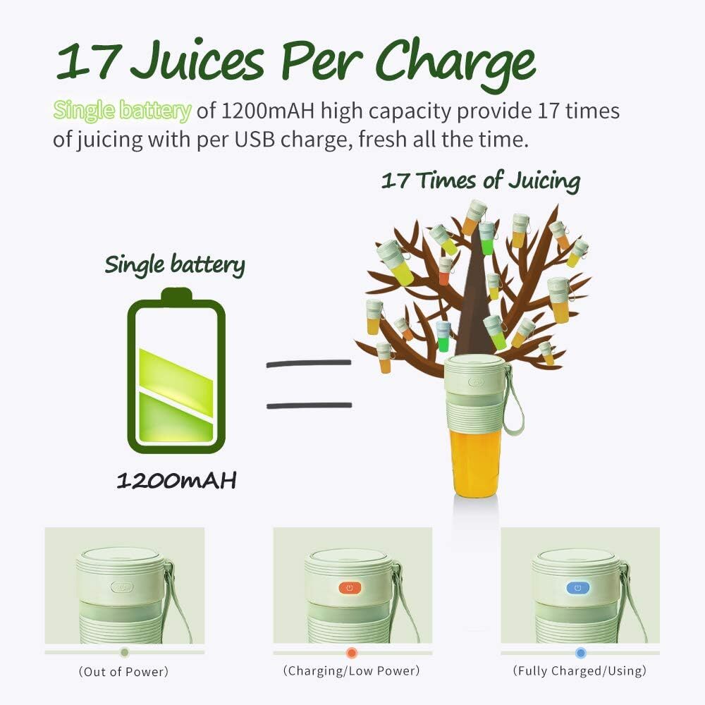Portable Blender Juicer Cup USB Rechargeable Smoothies Mixer Fruit Machine US