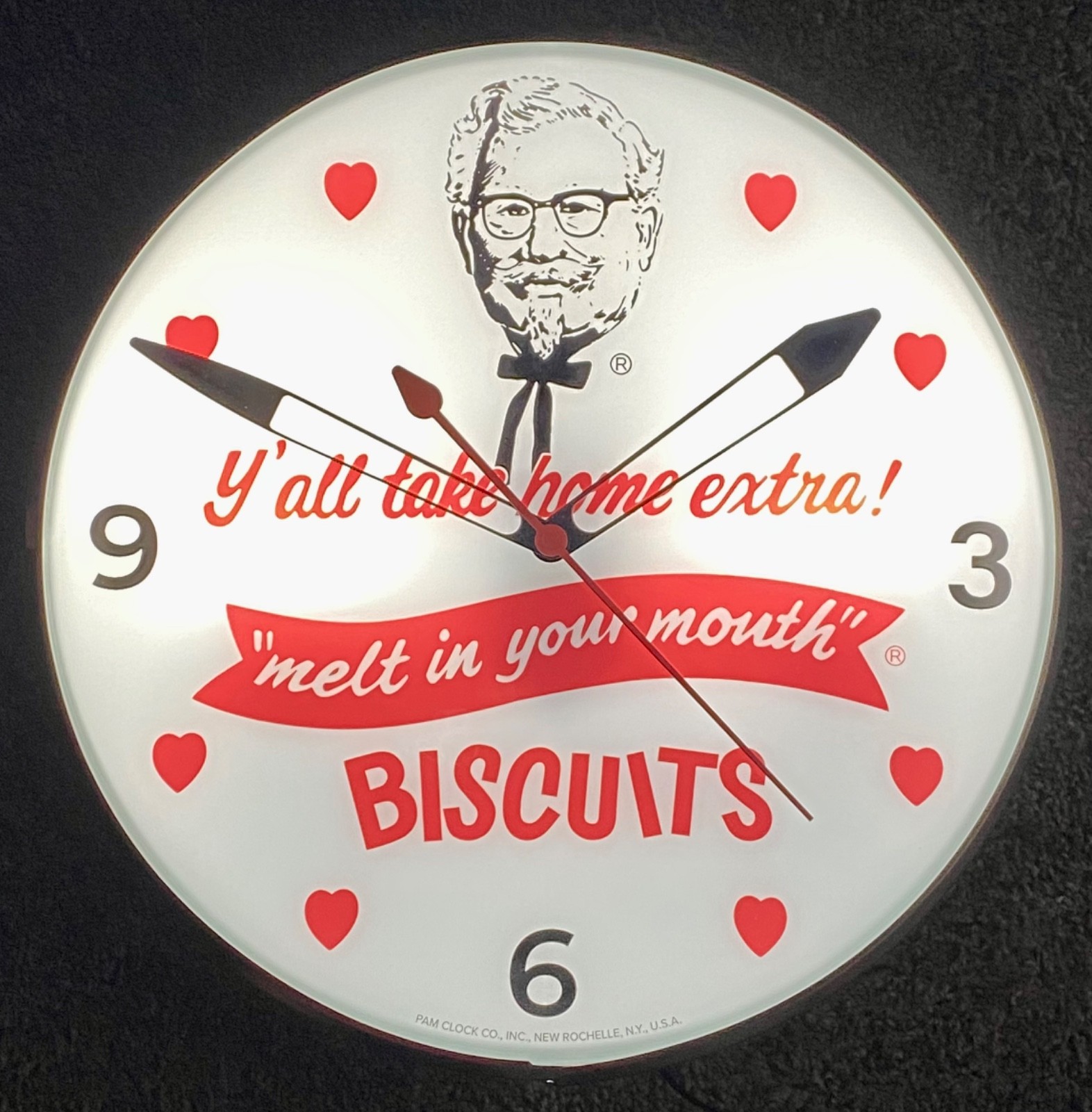 Kentucky Fried Chicken KFC Lighted Advertising Wall Clock Free Shipping