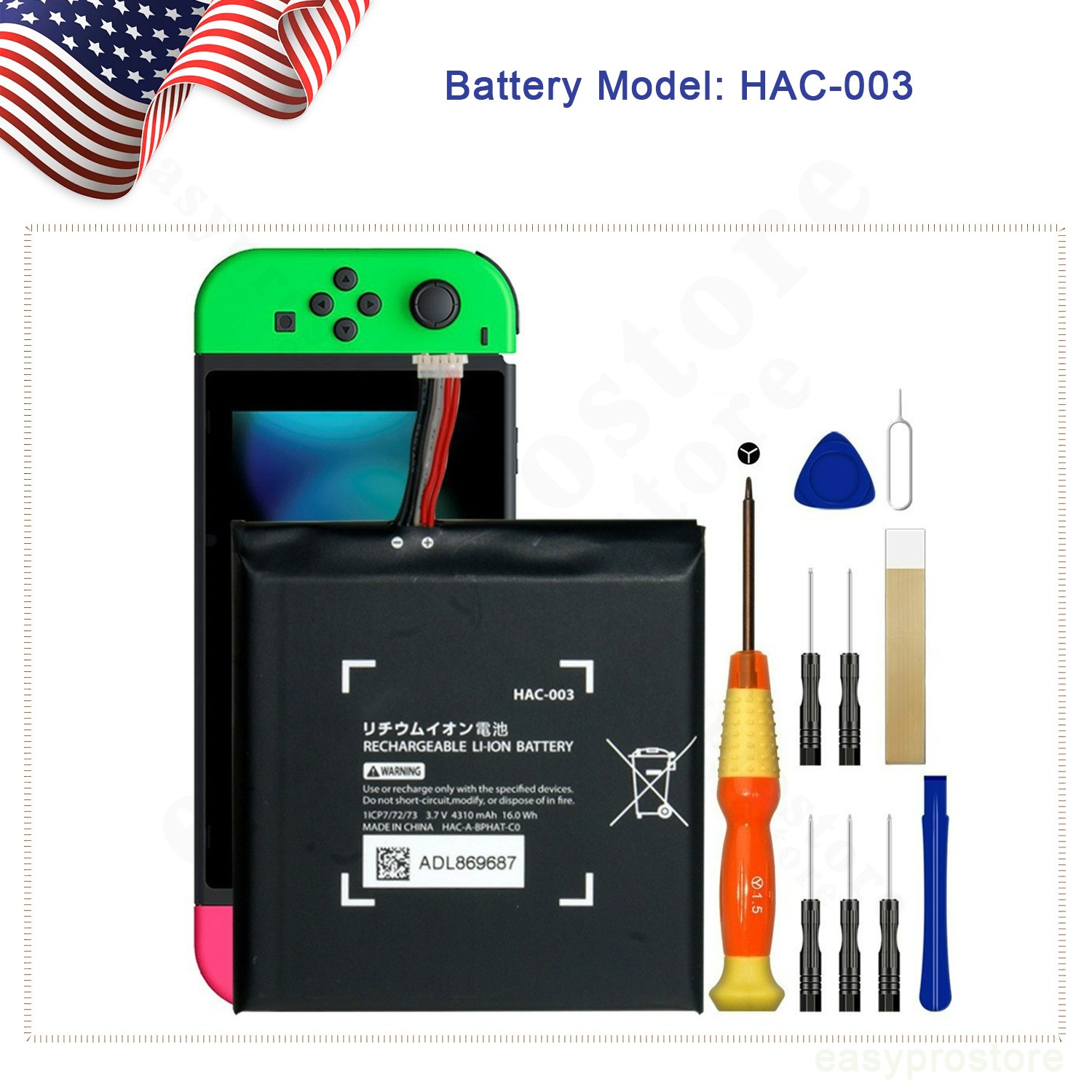 4310mAh HAC-003 Battery Replacement for Nintendo Switch HAC-001 ***NEW ***