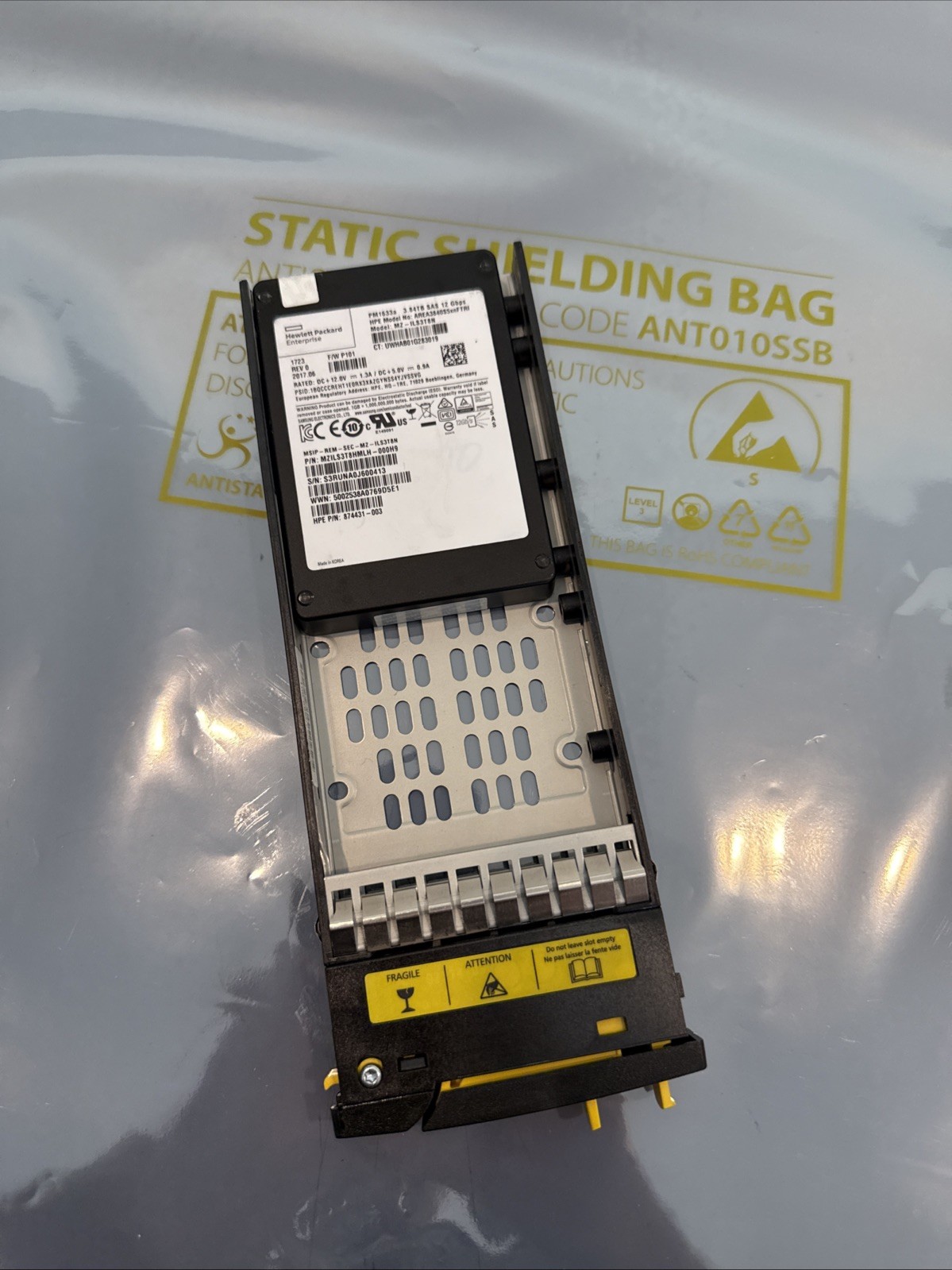 HPE 3PAR 3.84TB FIPS M0T66B 879397-001 100% 8200 8400 8440 8450