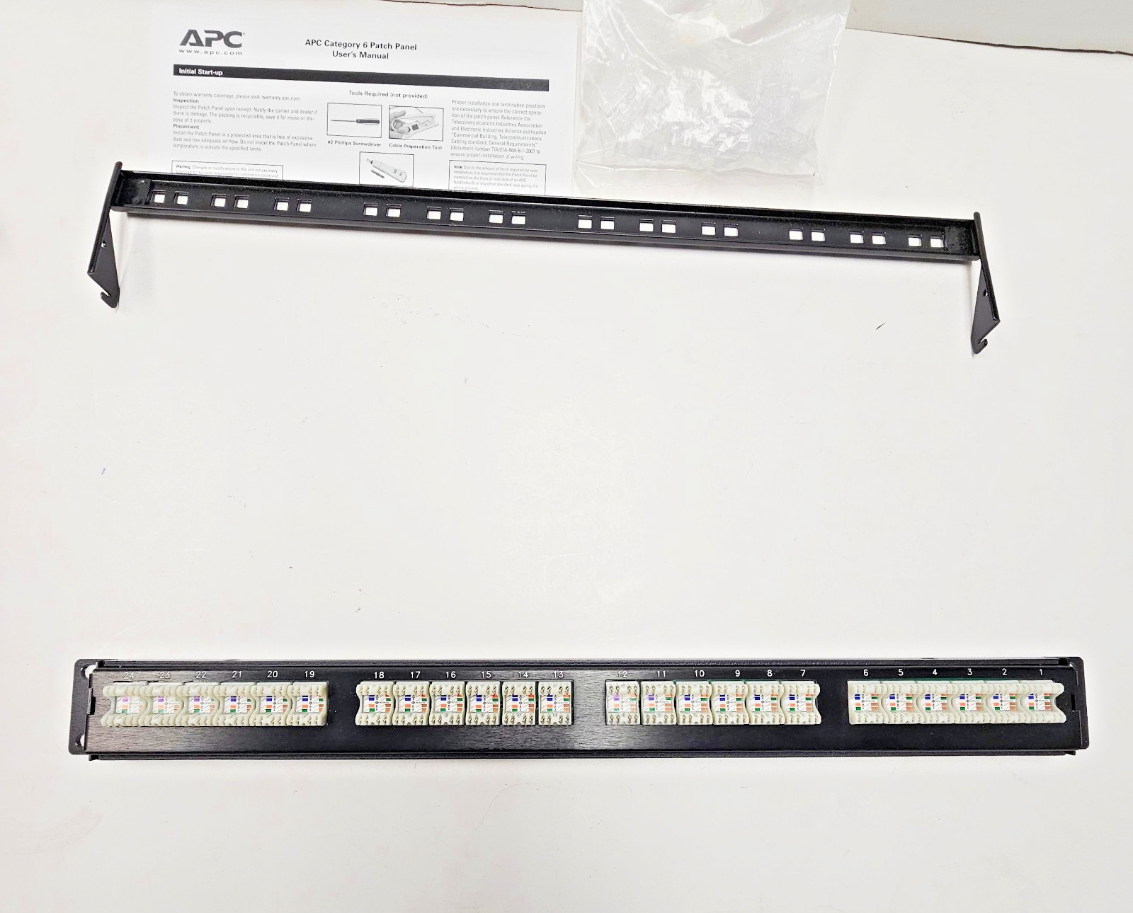 APC by Schneider Electric CAT6PNL-24 24 Port Cat 6 Network Patch Panel NEW Open