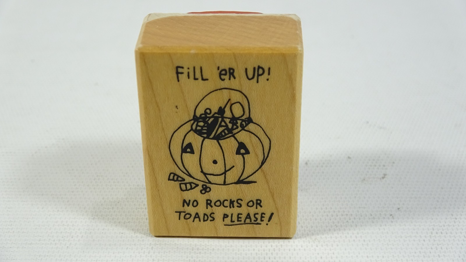 2003 PSX Halloween Rubber Stamp Fill 'er Up! Pumpkin D3543
